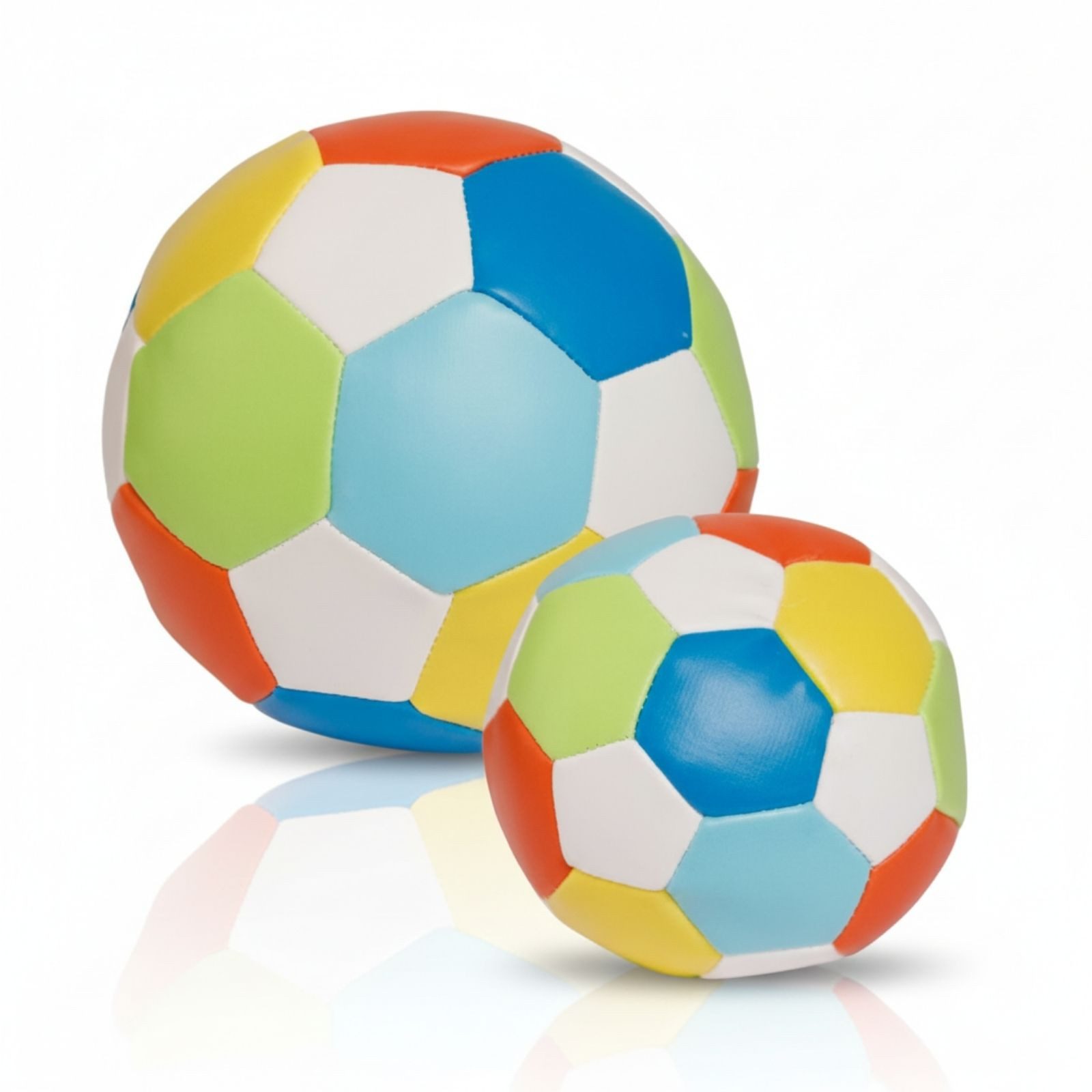 alldoro Softball Set, 2 weiche Bälle für Kinder ab 0 Jahre, bunt, Ø 10 + 18 cm, Kinderbälle, extra weich und leicht, Ballspiele für drinnen & draußen