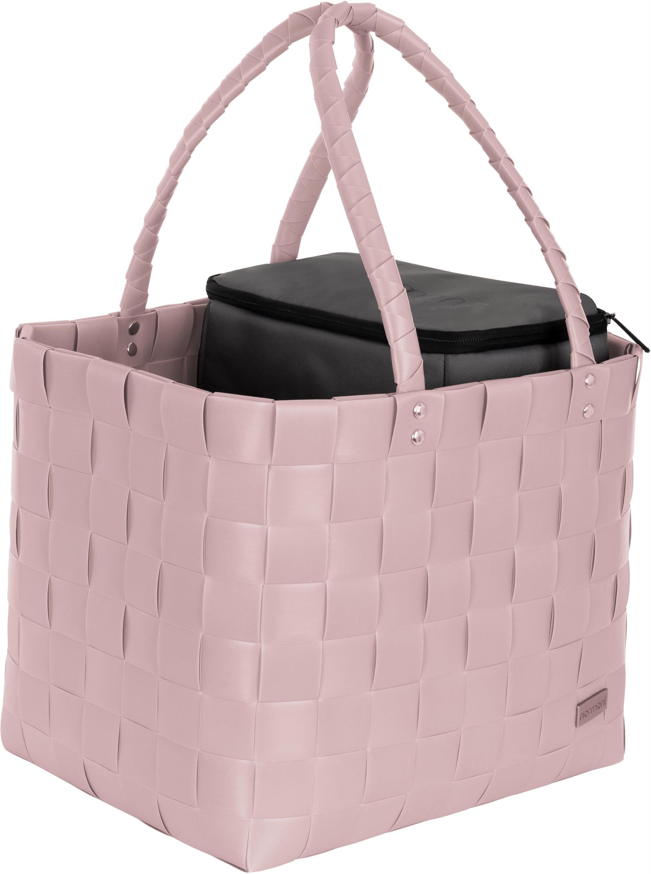 normani Einkaufskorb Flechtkorb mit kleiner Kühltasche, 20 l, Einkaufskorb mit kleine Kühlbox