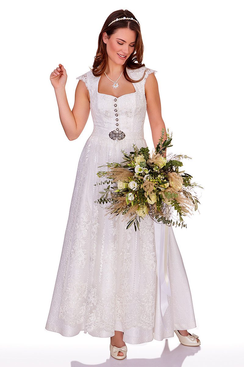 Alpenwahnsinn Dirndl Dirndl lang 2tlg. - TINDRA - offweiß günstig online kaufen