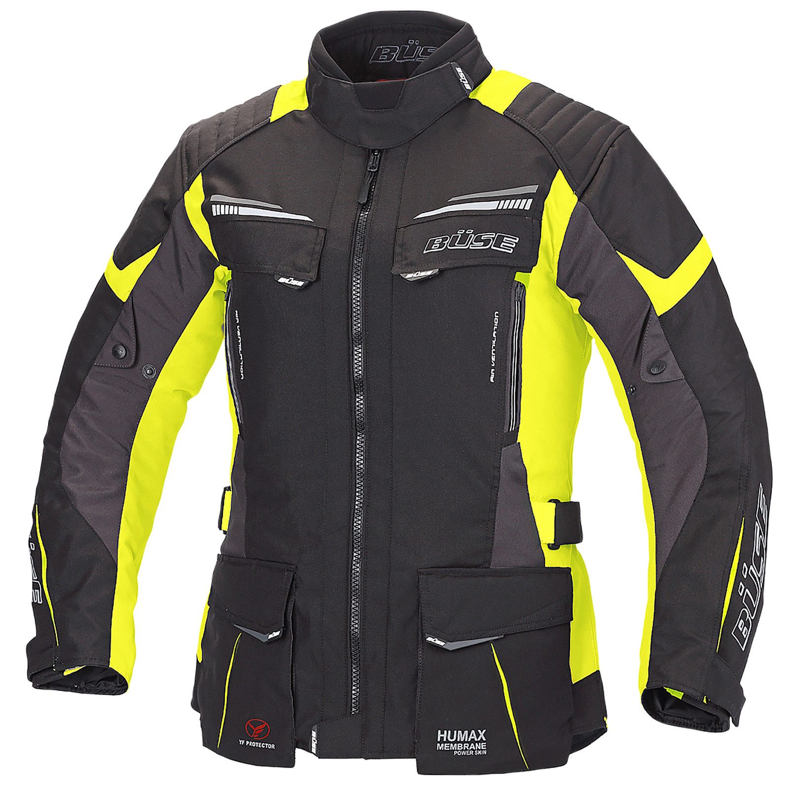 Motorradjacke Büse LAGO PRO Textiljacke schwarz / gelb Damen