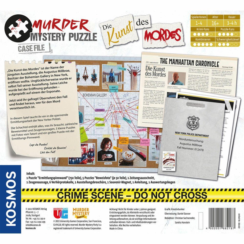 Kosmos Spiel Murder Mystery Puzzle Die Kunst des Mordes