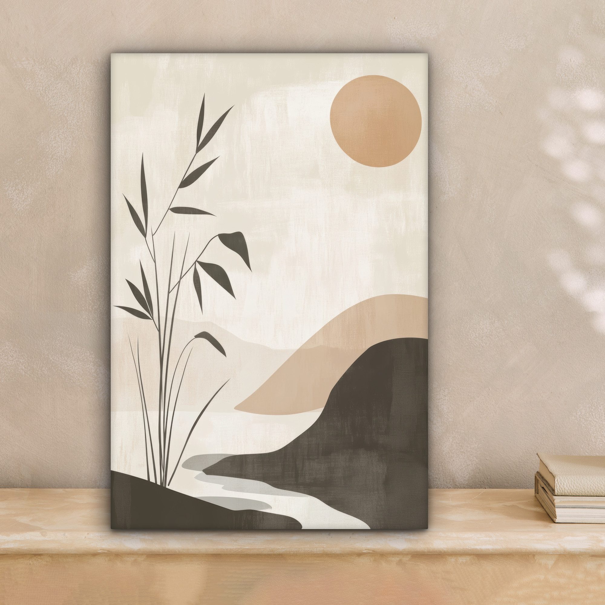 OneMillionCanvasses® Leinwandbild Japandi - Landschaft - Beige, Fotodruck ( günstig online kaufen