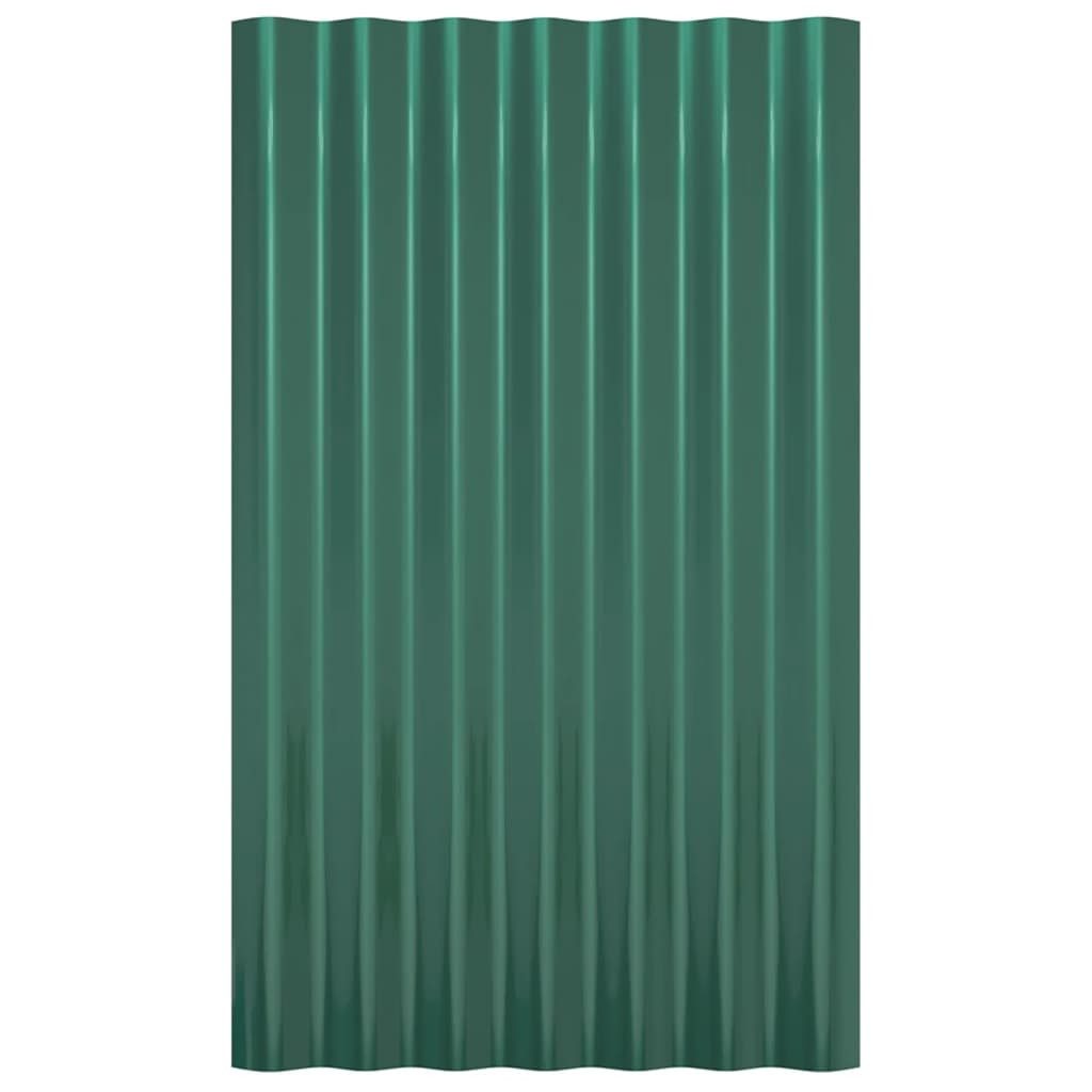 vidaXL Deckenplatten Dachpaneele 36 Stk. Verzinkter Stahl Grün 60x36 cm, (36-tlg)