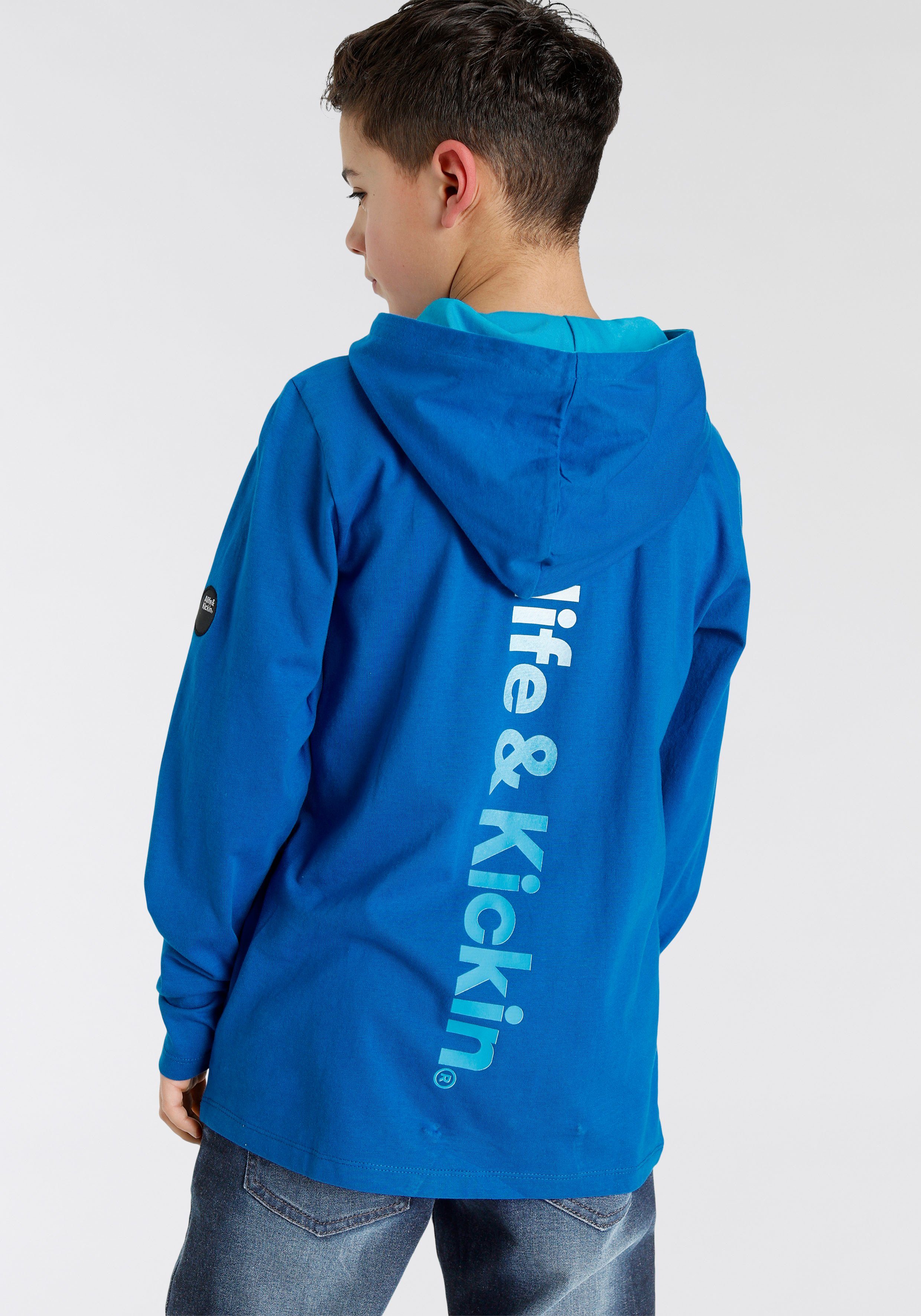 Alife & Kickin modischer Kapuzenshirt Logo-Print MARKE! Rückenprint im NEUE Farbverlauf