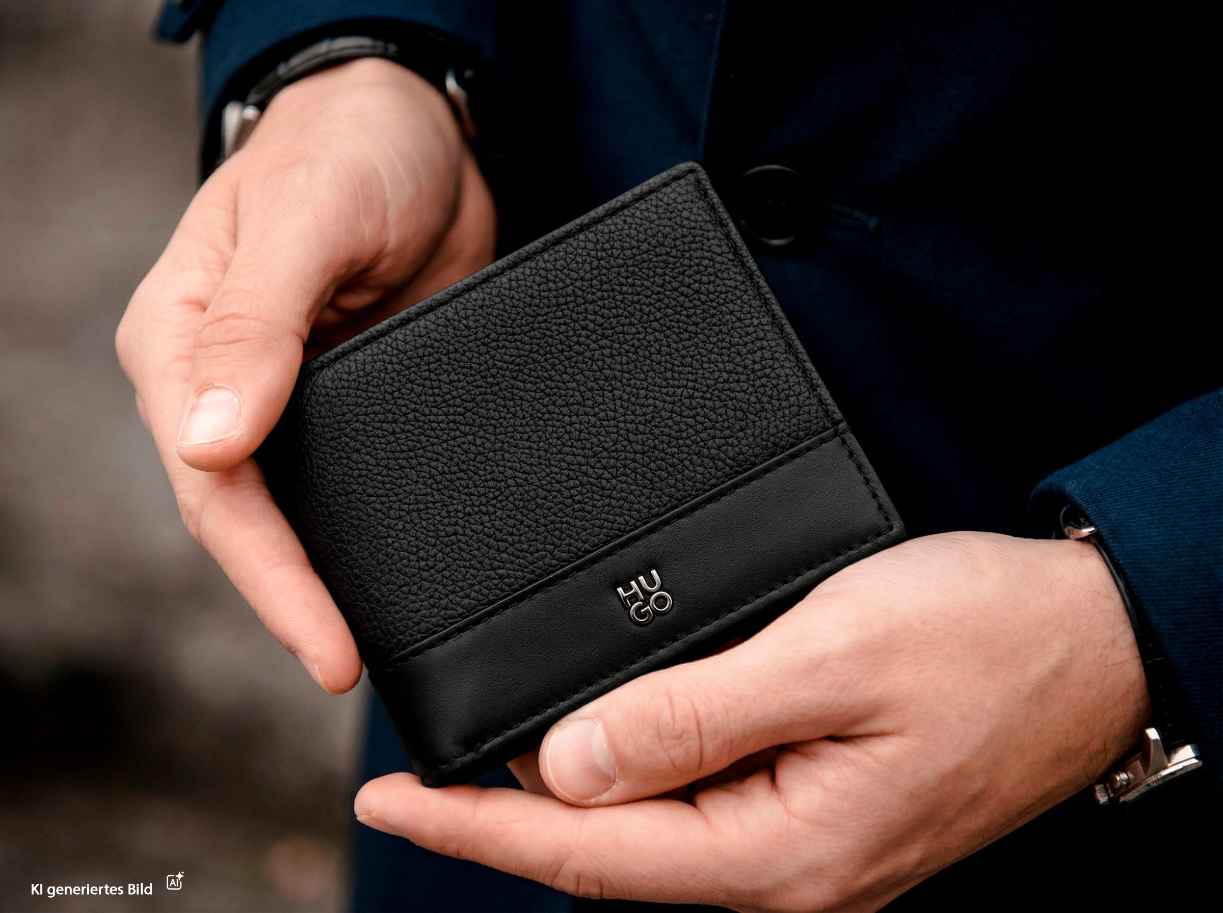 HUGO Geldbörse Quantic, hochwertiges Basic Wallet, Geldbeutel