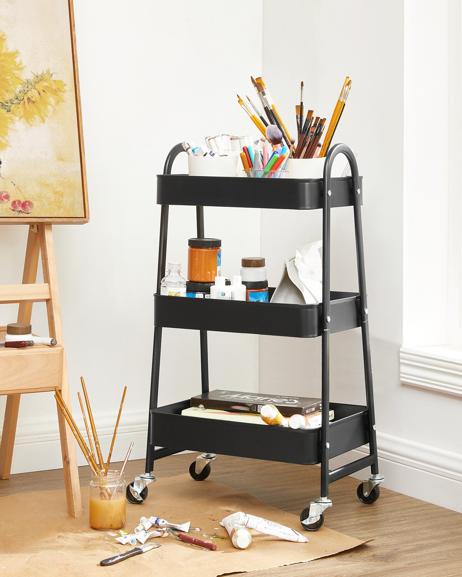 SONGMICS Servierwagen, Rollwagen mit 3 Ebenen, günstig online kaufen