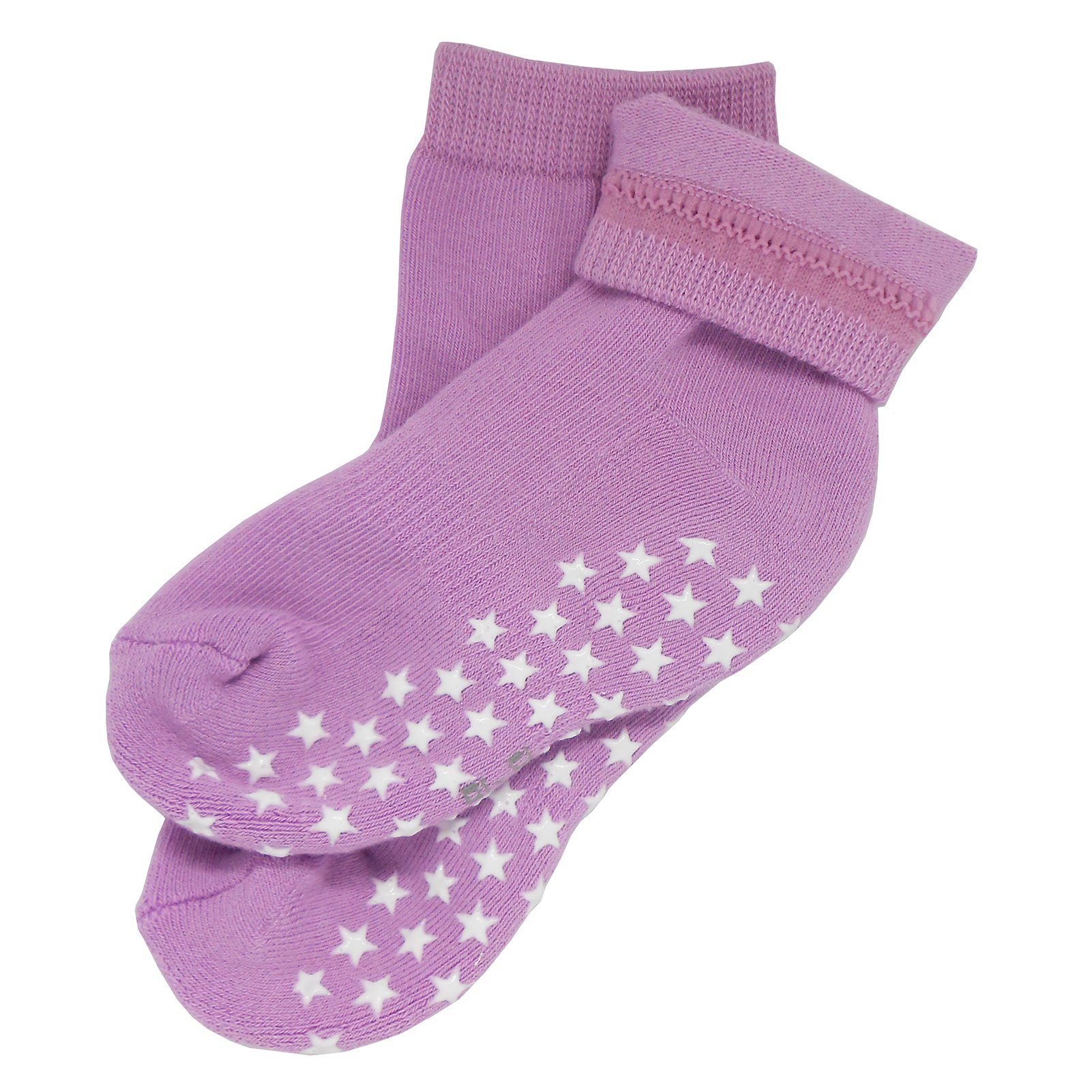 Baumwoll Weiche Halbplüsch mit Rutschfest und Fuchsie Babysocken Kinder warm, Socken Natur Langsocken (3-Paar) hautfreundlich Yalion