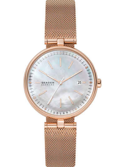 Skagen Quarzuhr Skagen Damen-Uhren Analog Solar