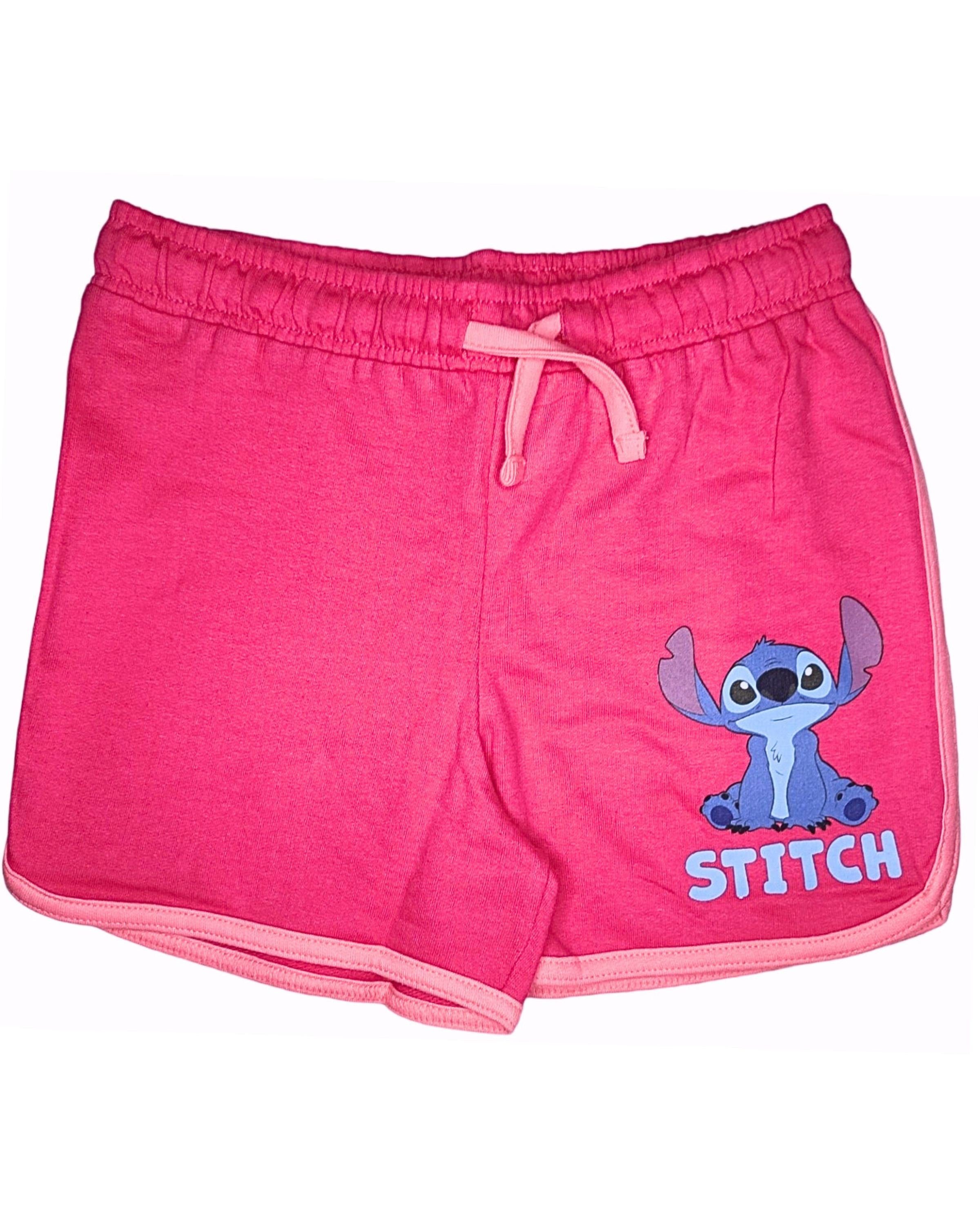 Lilo & Stitch Shorts Mädchen kurze Hose aus Baumwolle Gr. 104 - 152 cm Dunkelpink