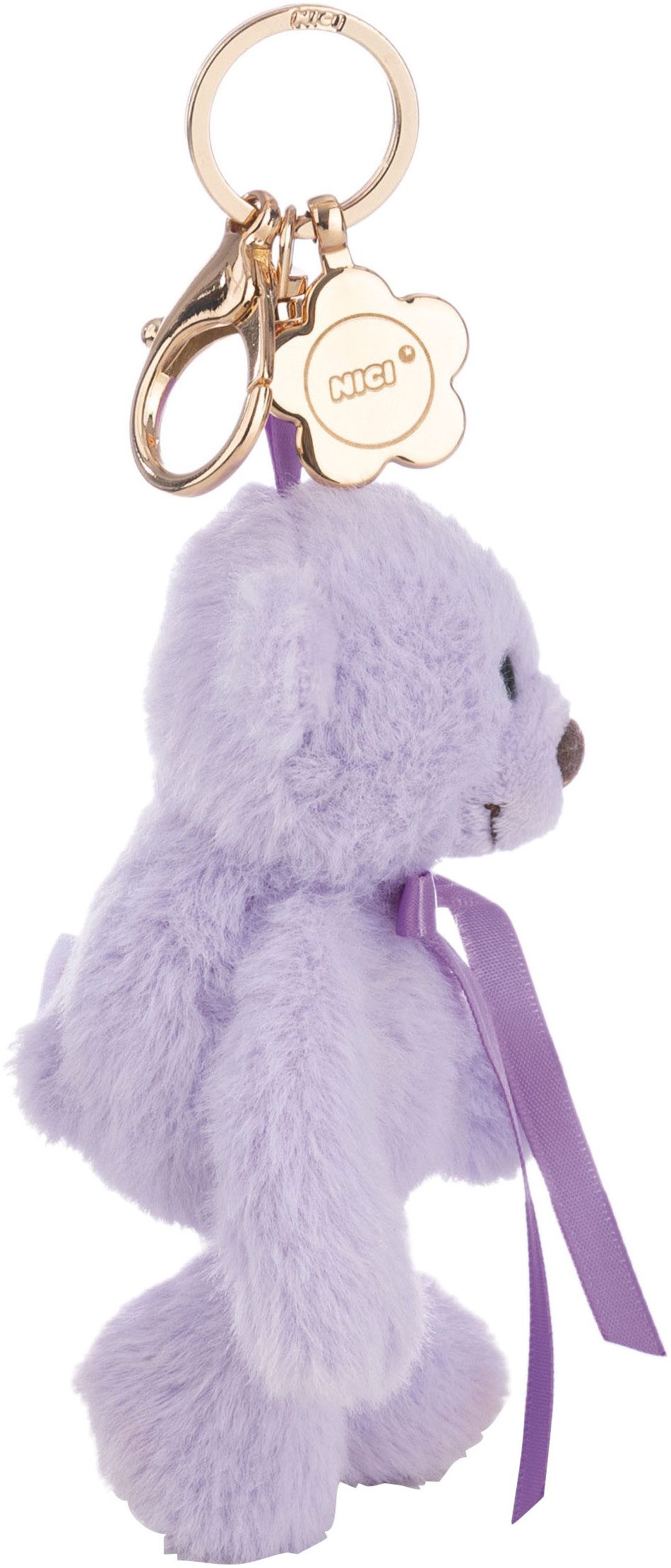 Nici Plüschanhänger Classic Bear, Bär Finni, lila, 13 cm, mit Charm