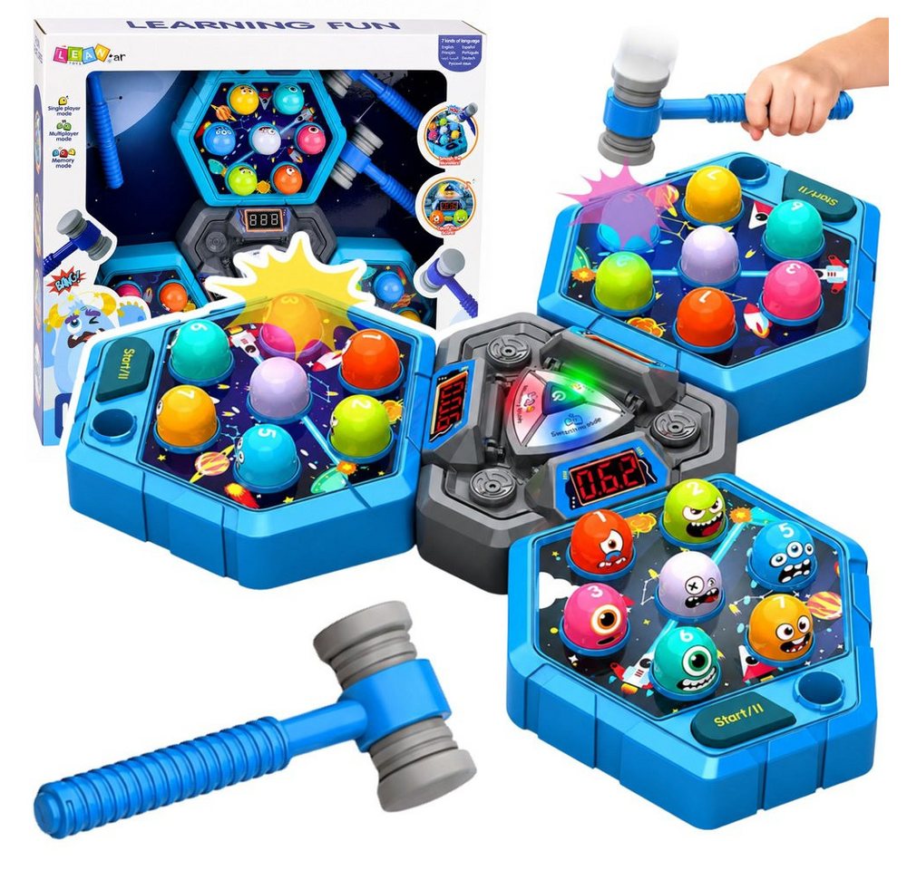 Wisam Lernspielzeug Whack-A-Mole Creatures Arcade-Spiel für 3 Spieler, 3 Modi