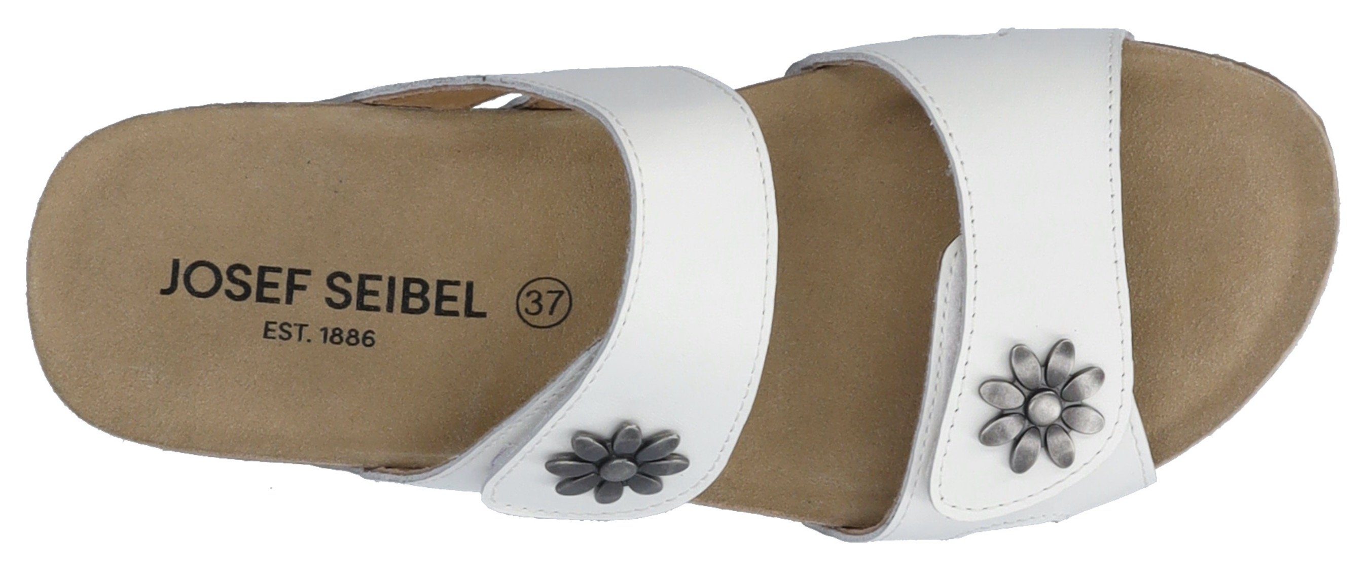 Josef Seibel TONGA 04 schönen Pantolette Schmuckelementen mit weiß
