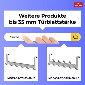 MDCASA Türhaken Türhaken bis 3,5 cm Türblattstärke, ohne Falz, Innentüren, Zimmertüren, (Set, 4 Stück), hochwertiger Edelstahl