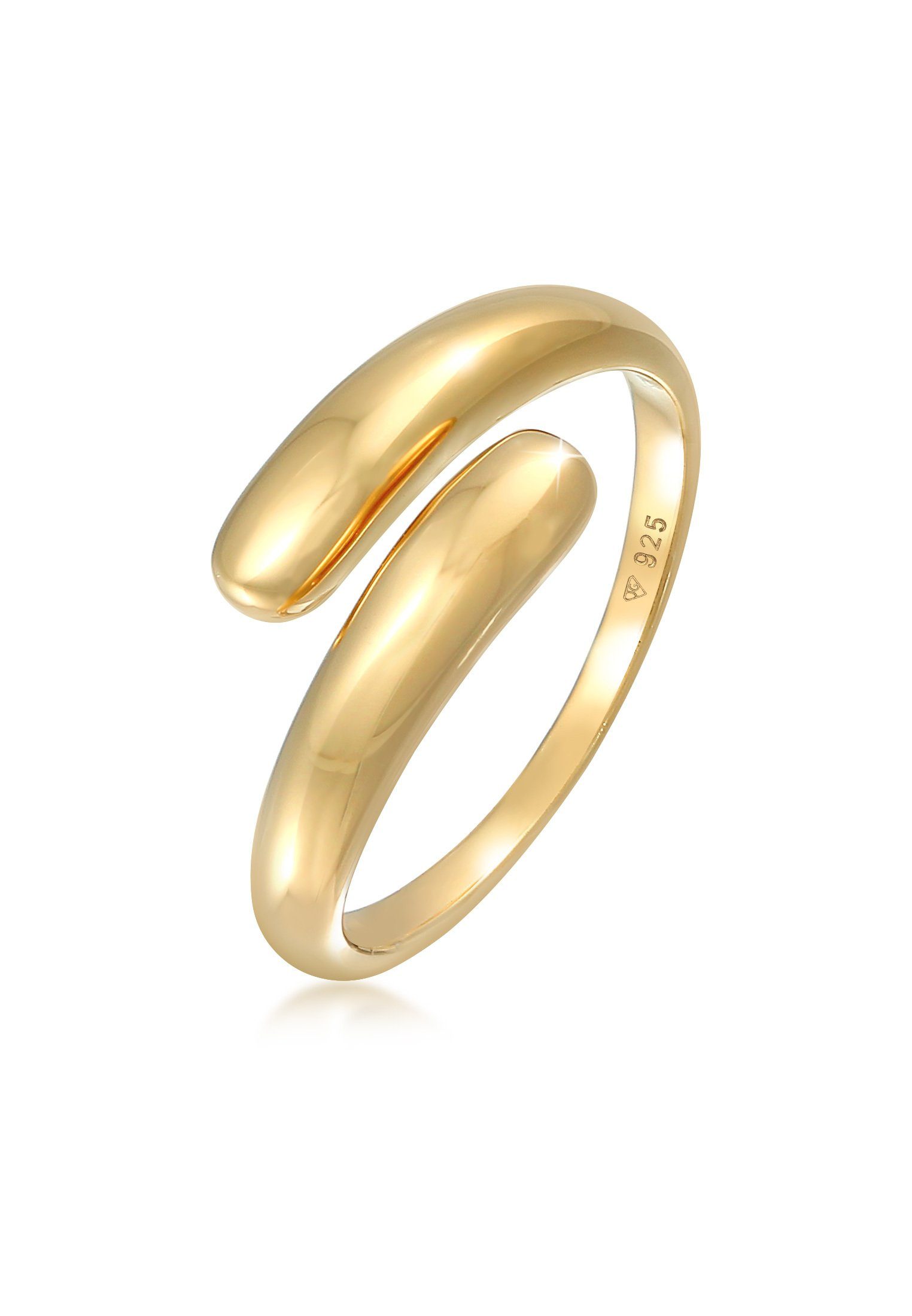 Gold Elli Zart 925 Silber Fingerring Sterling Wickelring Basic