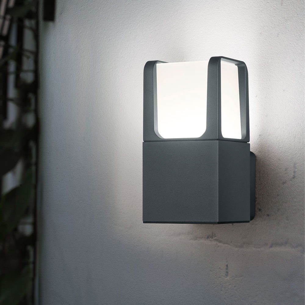 TRIO Leuchten Außen-Wandleuchte, LED-Leuchtmittel fest verbaut, Warmweiß, Außenleuchte Wandlampe Hauswandleuchte IP54 Alu anthrazit LED H 22 cm