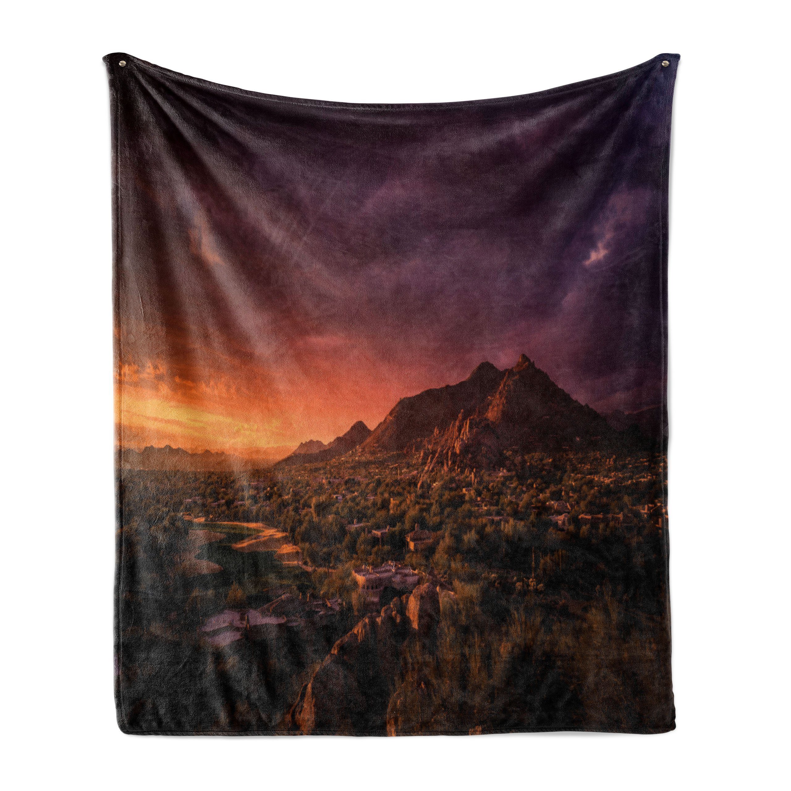 Wohndecke Gemütlicher Plüsch Sonnenuntergang für Arizona Canyon Außenbereich, Dramatischer Abakuhaus, den Innen- am und
