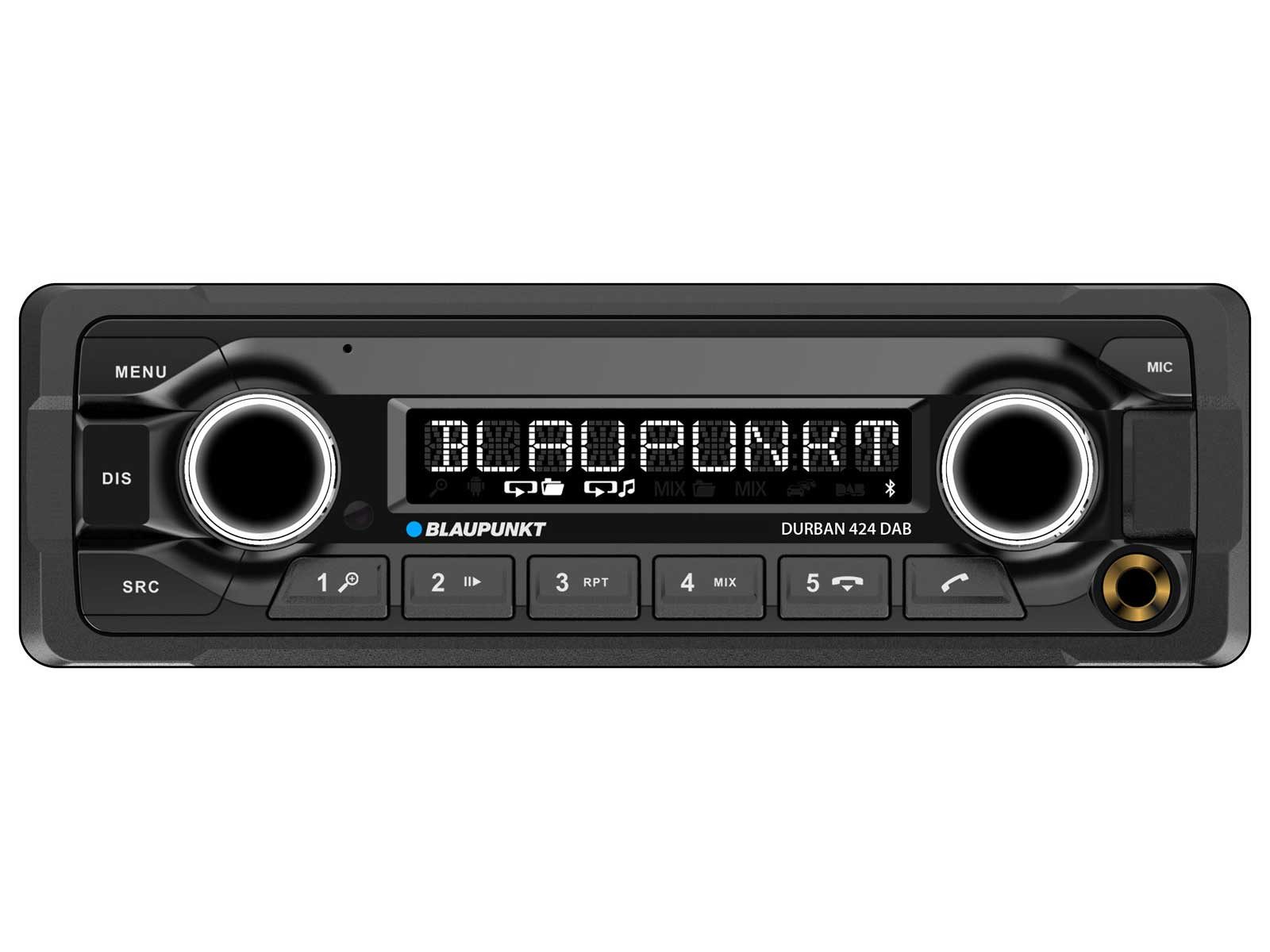 Blaupunkt Durban 424 DAB, Heavy Duty, 24 V, DAB+/FM, Bluetooth, 1-DIN Autoradio (RDS, AM/FM Radio, Animiertes Display, Freisprecheinrichtung, 1 DIN)