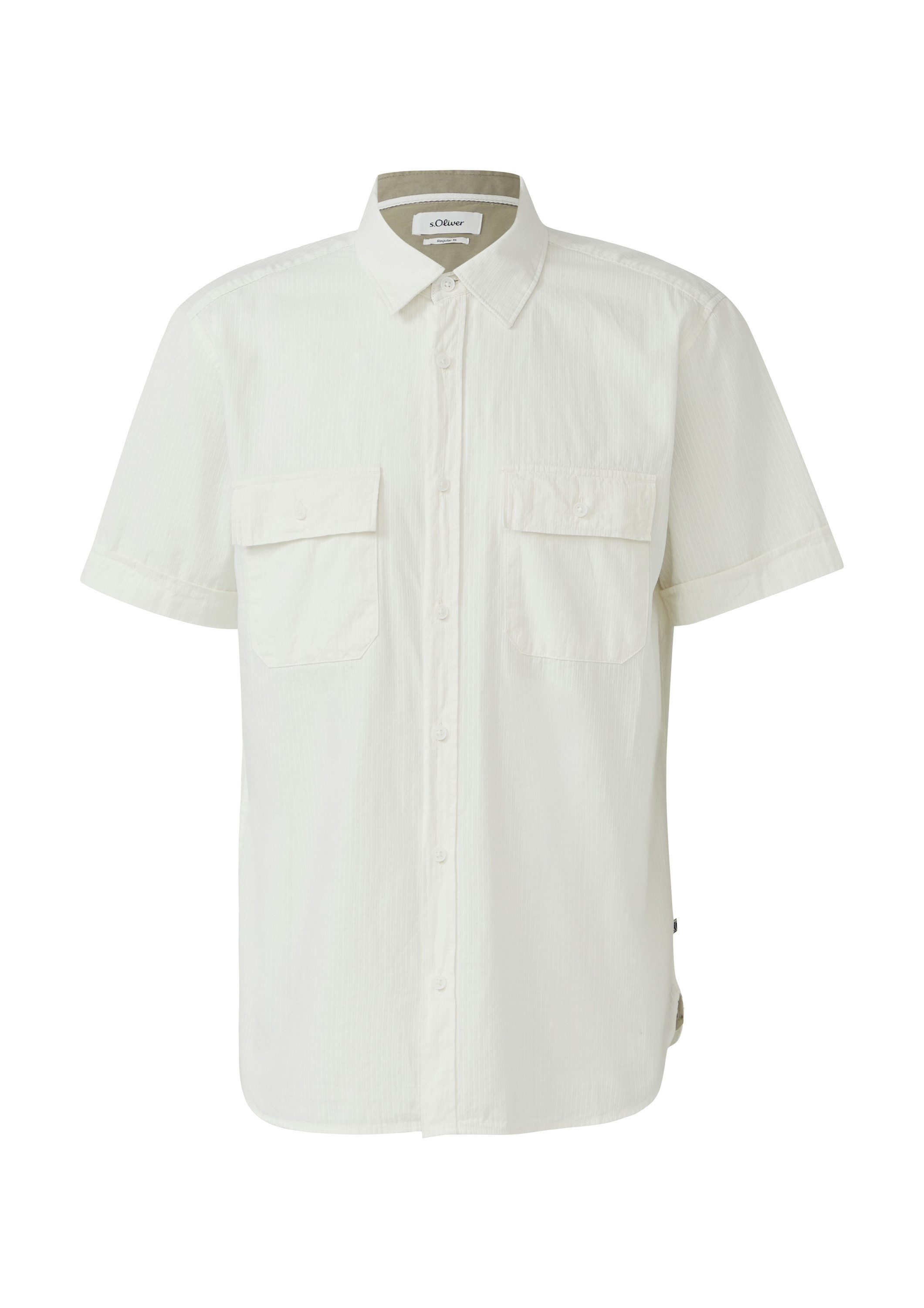 s.Oliver Kurzarmhemd Hemd Regular Fit: Kurzarmhemd mit Strukturstreifen und günstig online kaufen