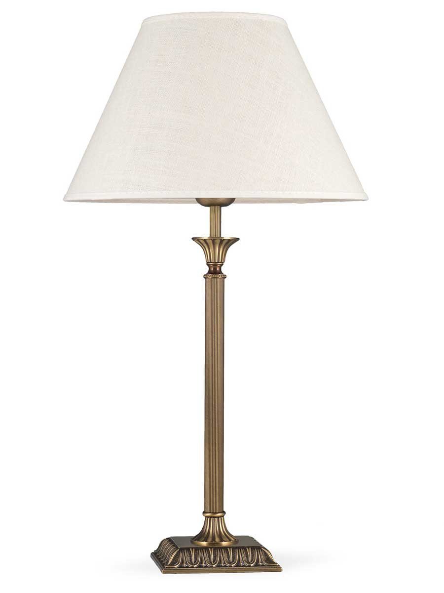 Helios Leuchten Tischleuchte Schreibtischlampe Messing antik Stoffschirm Leinen, Nachttischlampe Leselampe, echtes Messing Handarbeit. Reduzierter Preis € 139,50. Unverbindliche Preisempfehlung € 149,95