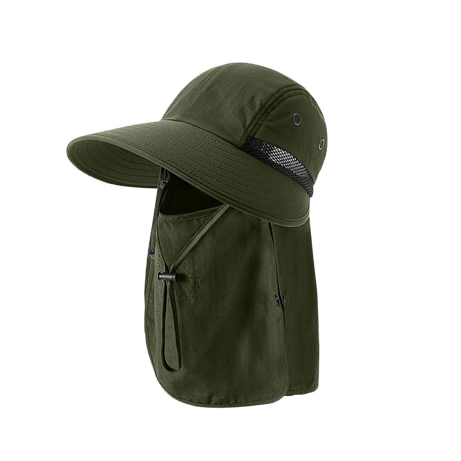 LuxusKollektion Fischerhut Fischerhut Damen Herren Anglerhut Pferdeschwanz wasserdicht Armeegrün