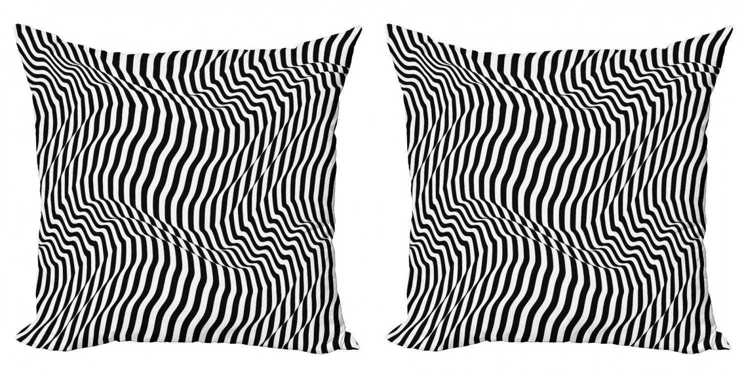 Kissenbezüge Modern Accent Doppelseitiger Digitaldruck, Abakuhaus (2 Stück), Abstrakt Surreal illusive Stripes | Kissenbezüge