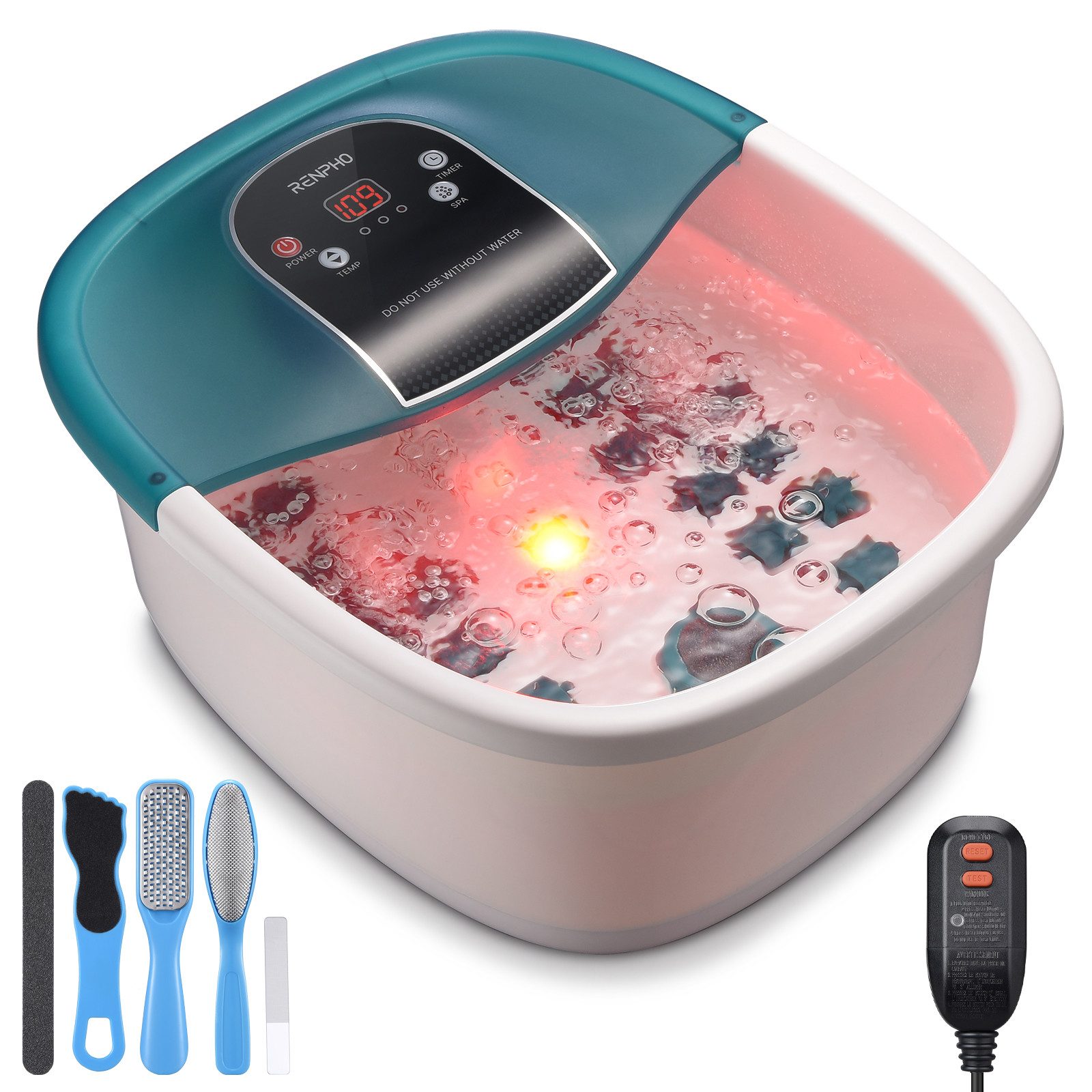 RENPHO Fußmassagegerät Fußbad mit Massagefunktion, Verwöhnende Thermalentspannung für die Füße