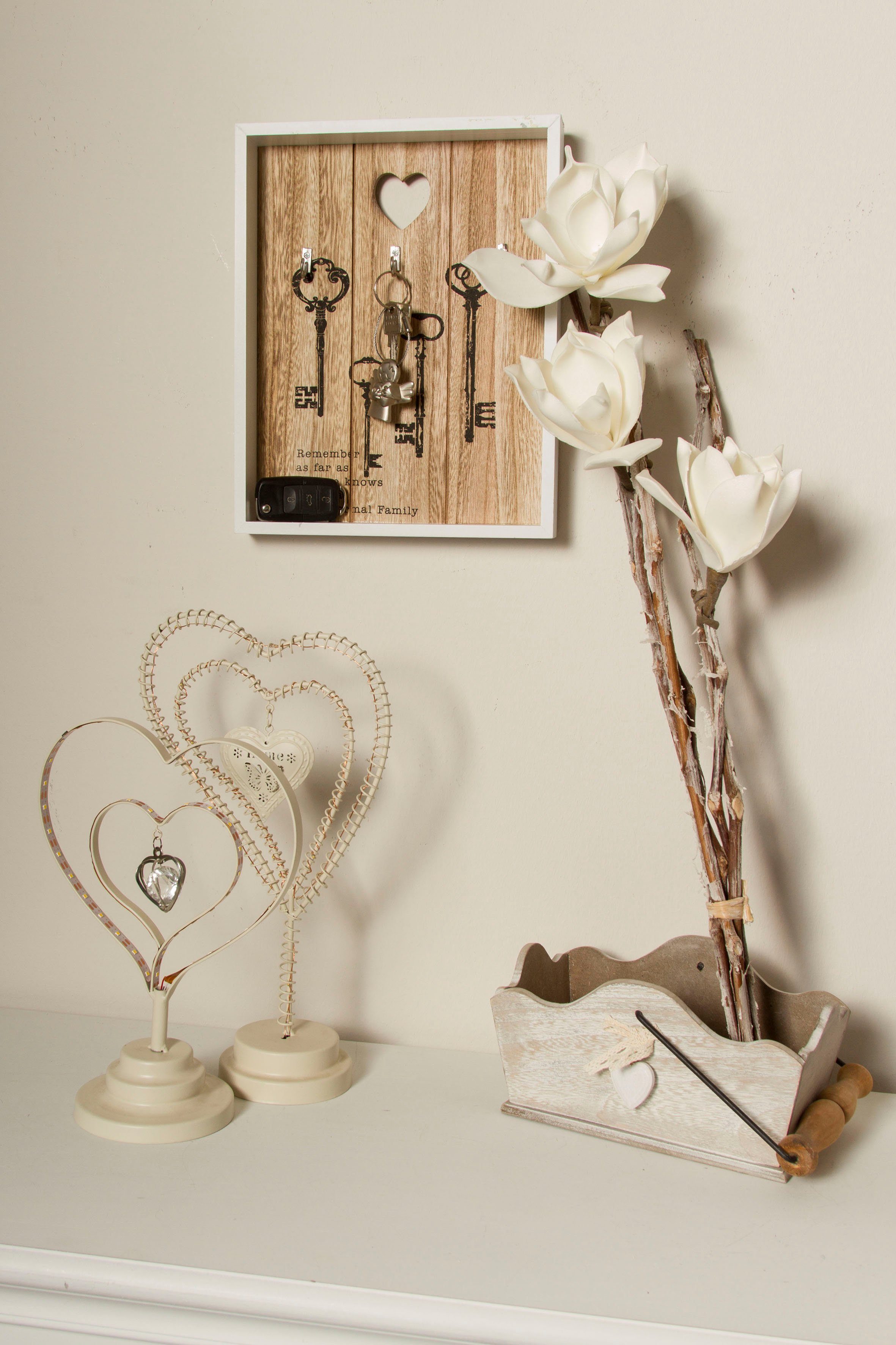 Myflair Möbel & Accessoires Schlüsselkasten Saltrass, weiß, Schlüsselbrett, mit 3 Haken & Schriftzug – Bild 4 von 5
