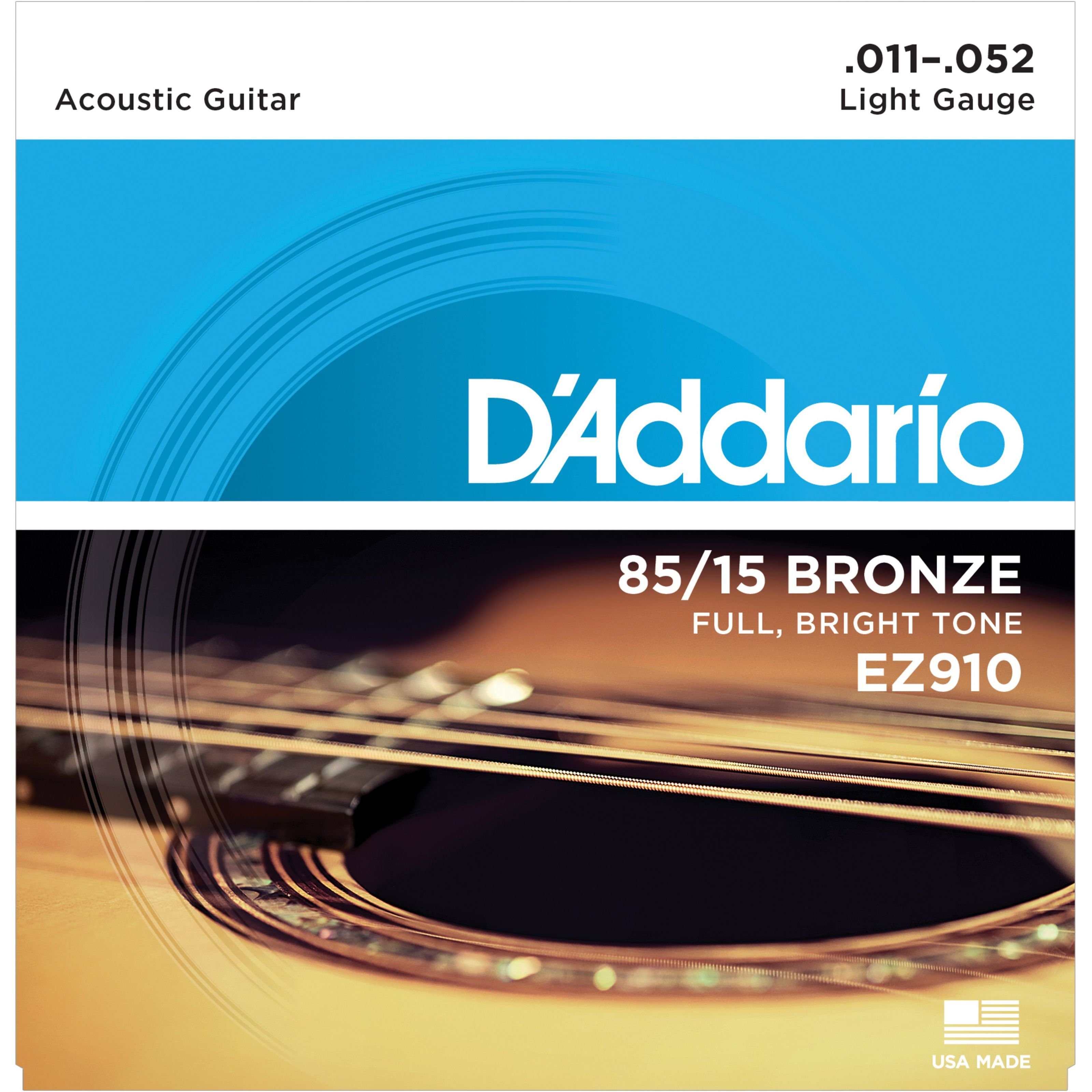 Daddario Saiten, A-Git.Saiten EZ910 11-52 85/15 Bronze - Westerngitarrensaiten