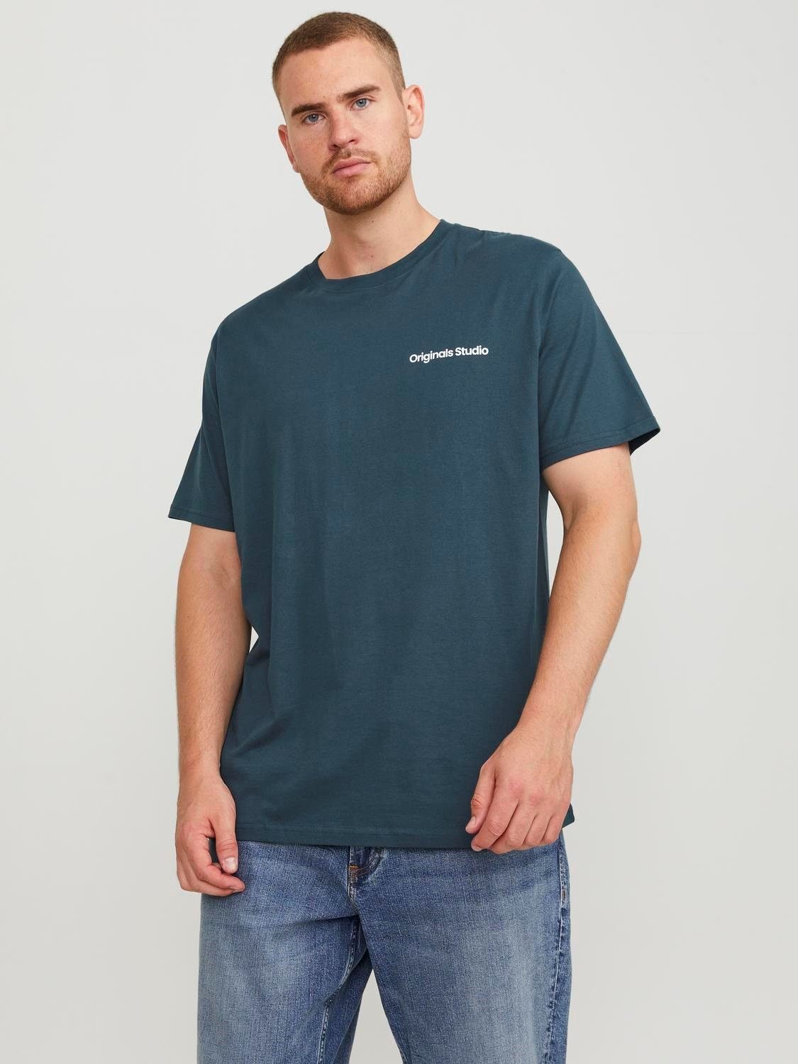Jack & Jones T-Shirt Basic T-Shirt Plus Size Rundhals JORVESTERBRO 6606 in Grün