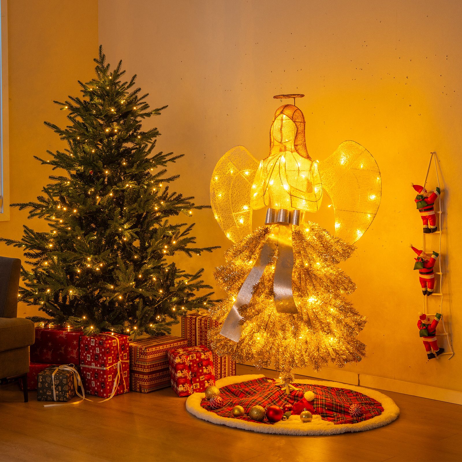 KOMFOTTEU Weihnachtsfigur, 157cm großer LED Engel günstig online kaufen