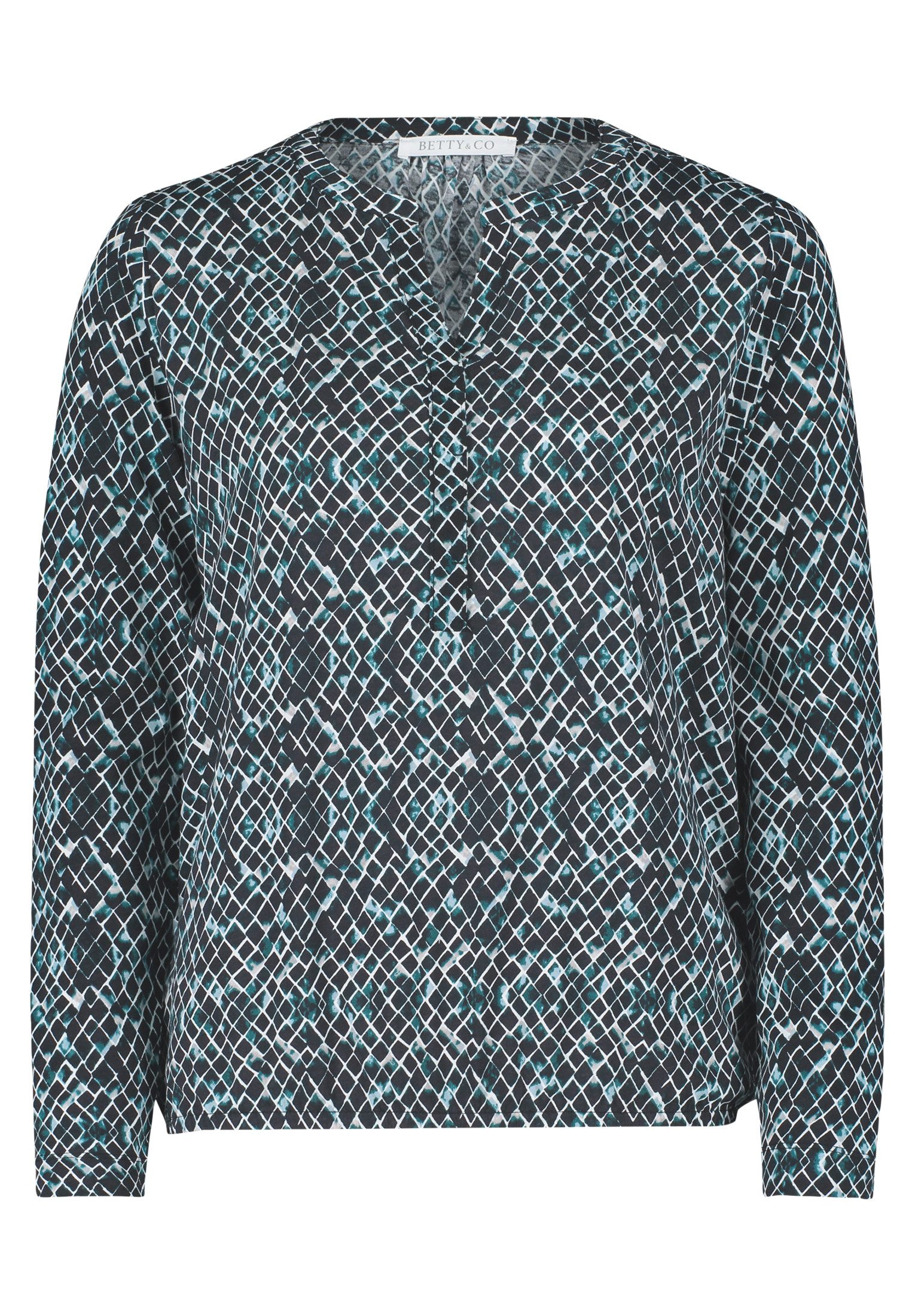 Betty&Co Kurzarmshirt Damen mit verdeckter Verschlussleiste (1-tlg)