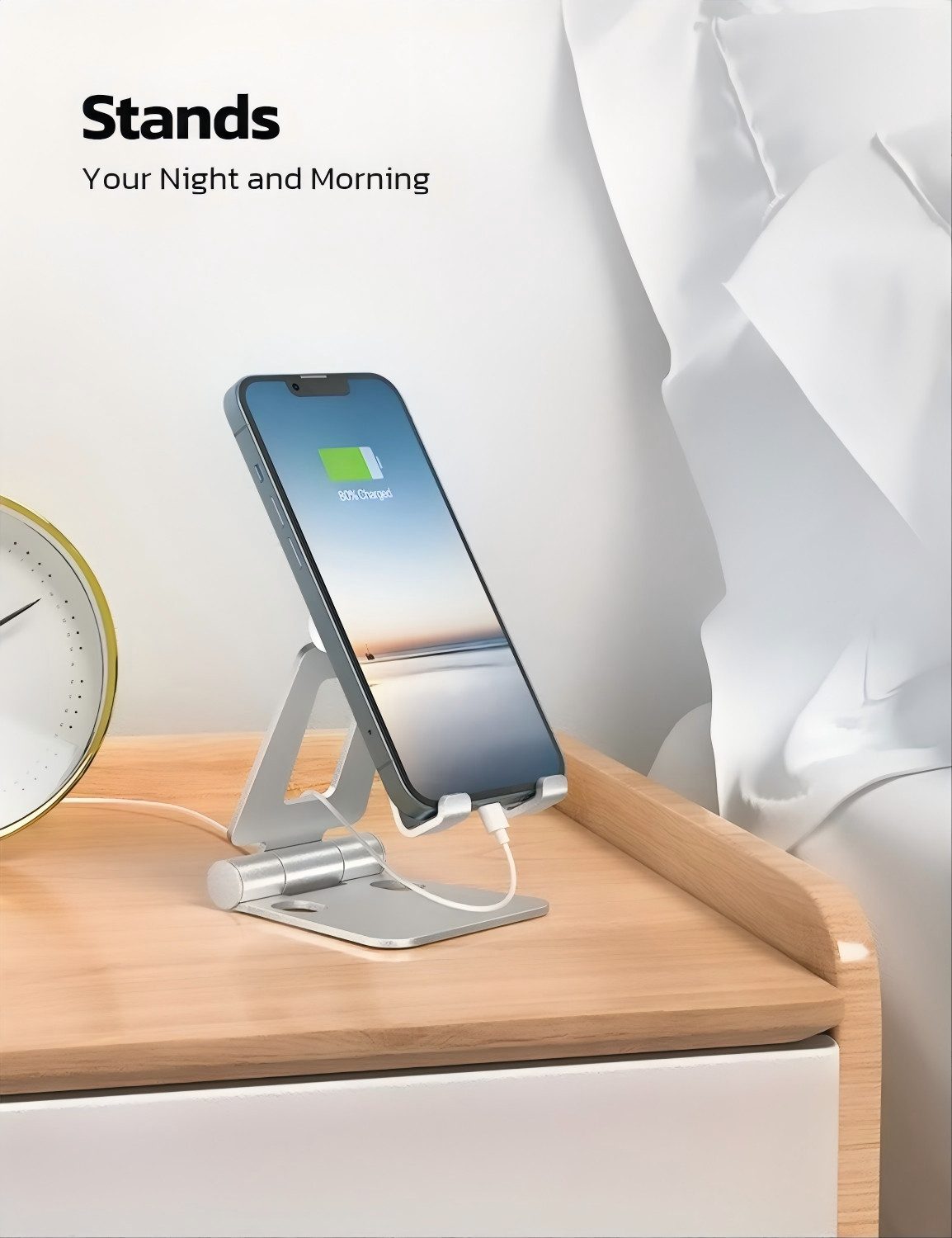 Refined Living Smartphone-Halterung 2 Stück Handy Ständer Faltbar & Verstellbar, Handy Halterung Tisch, (bis 8 Zoll, Handyhalter universal, Smartphone Halter, H – Bild 4 von 5