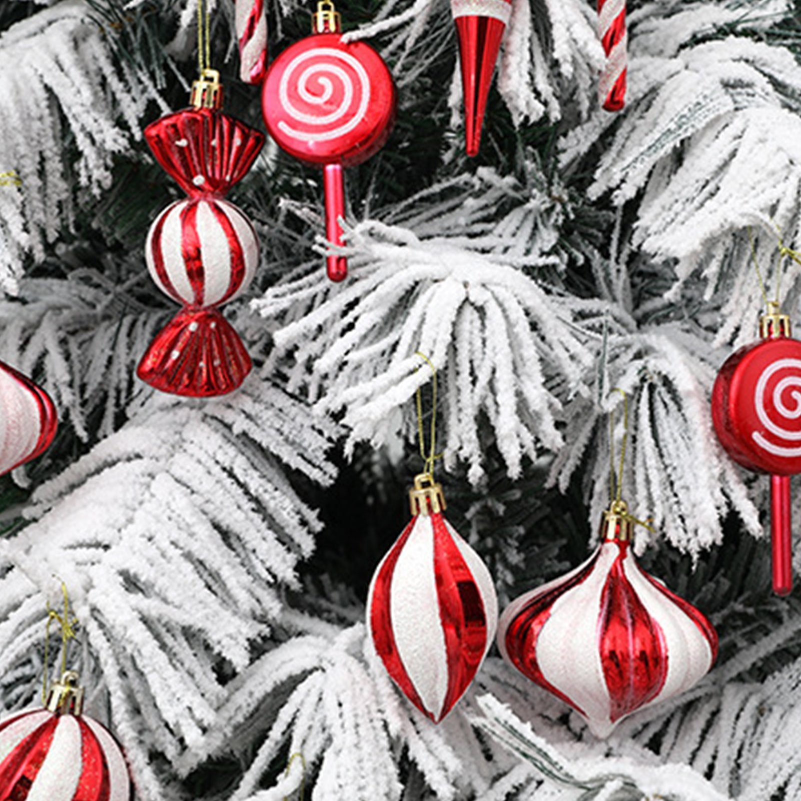 Dekorationen Bälle 14Stück Weihnachten für Hängen Weihnachtsdeko zum Rutaqian Zuckerstangen Weihnachtskugeln, Weihnachtsbaum Ornamente, Zuckerstange Christbaumschmuck