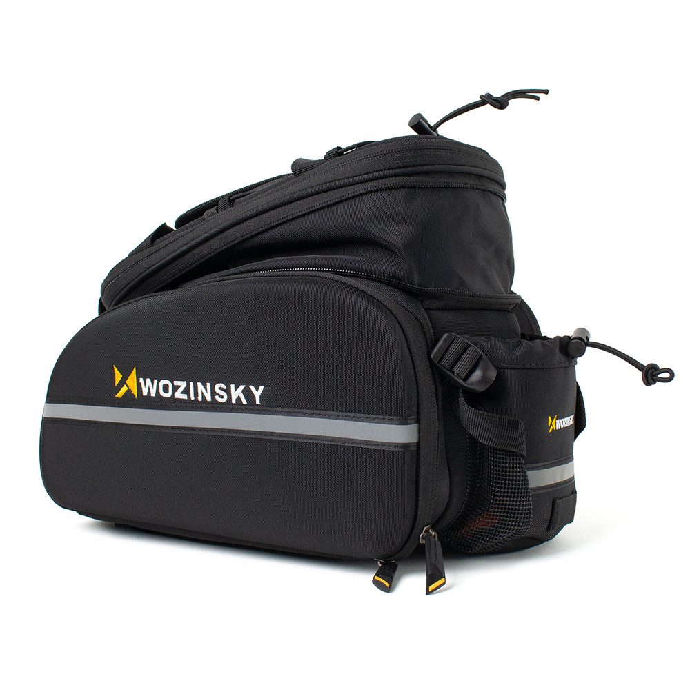 Wozinsky Gepäckträgertasche Fahrradtasche Kofferraumtasche Radreisetasche (Spar-Set, 1-tlg., 35 x 21 x 21 cm geräumig), 35 l, Regenhülle, Seitentaschen, Schultergurt