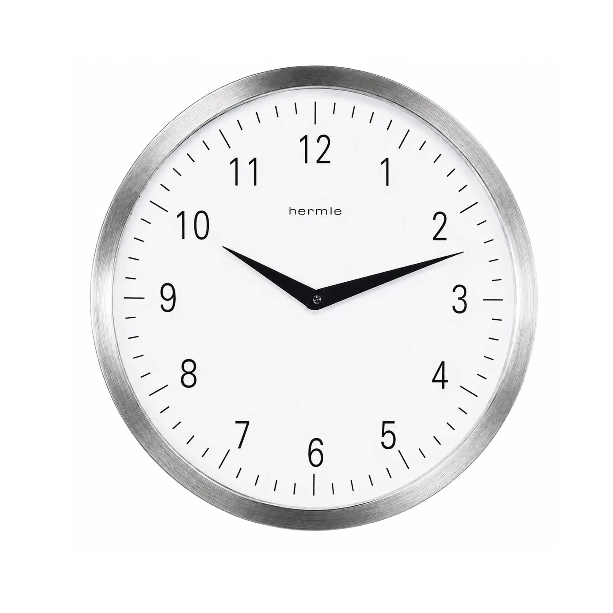 Hermle Wanduhr Bahnhofsuhr Quarzwerk Edelstahl - Hermle Modell: 30466-002100