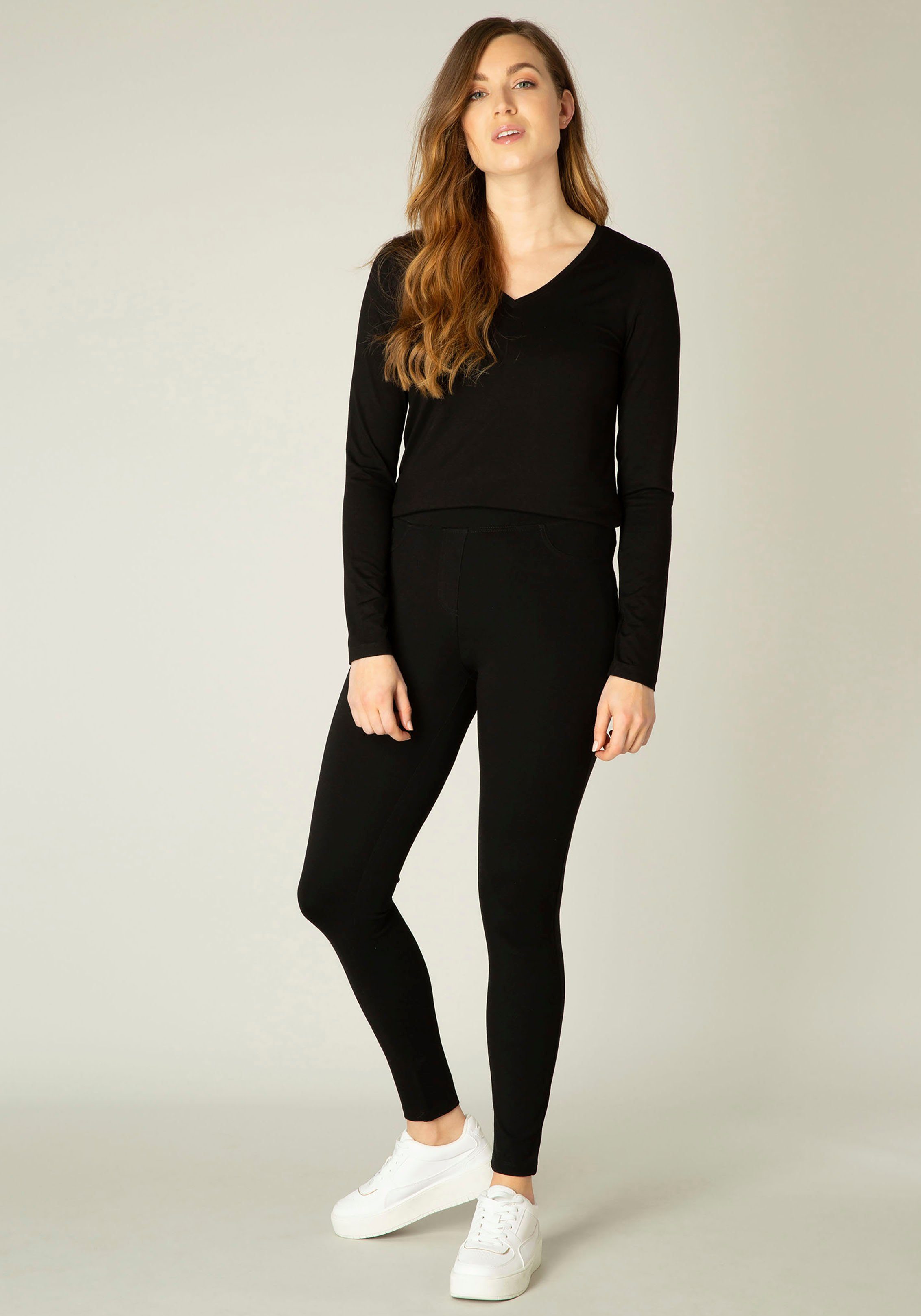 Level Material Skinny-Fit-Optik Jeggings Base Ornika in Bequemes black