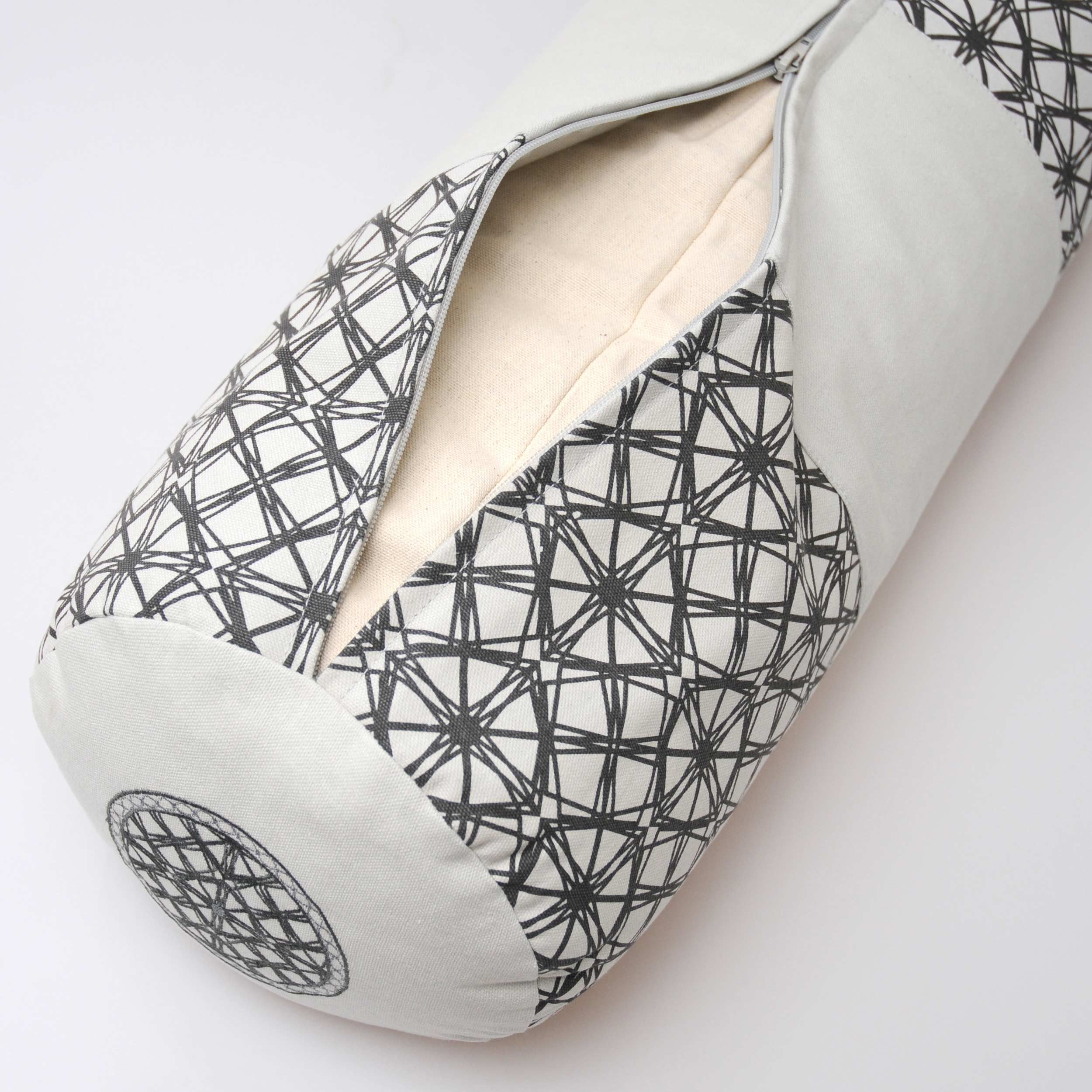 Yogishop Yogakissen Yoga-Bolster rund - vintage - organic cotton, Bequemes Bolster aus Bio-Baumwolle – ideal für Yin Yoga und mehr