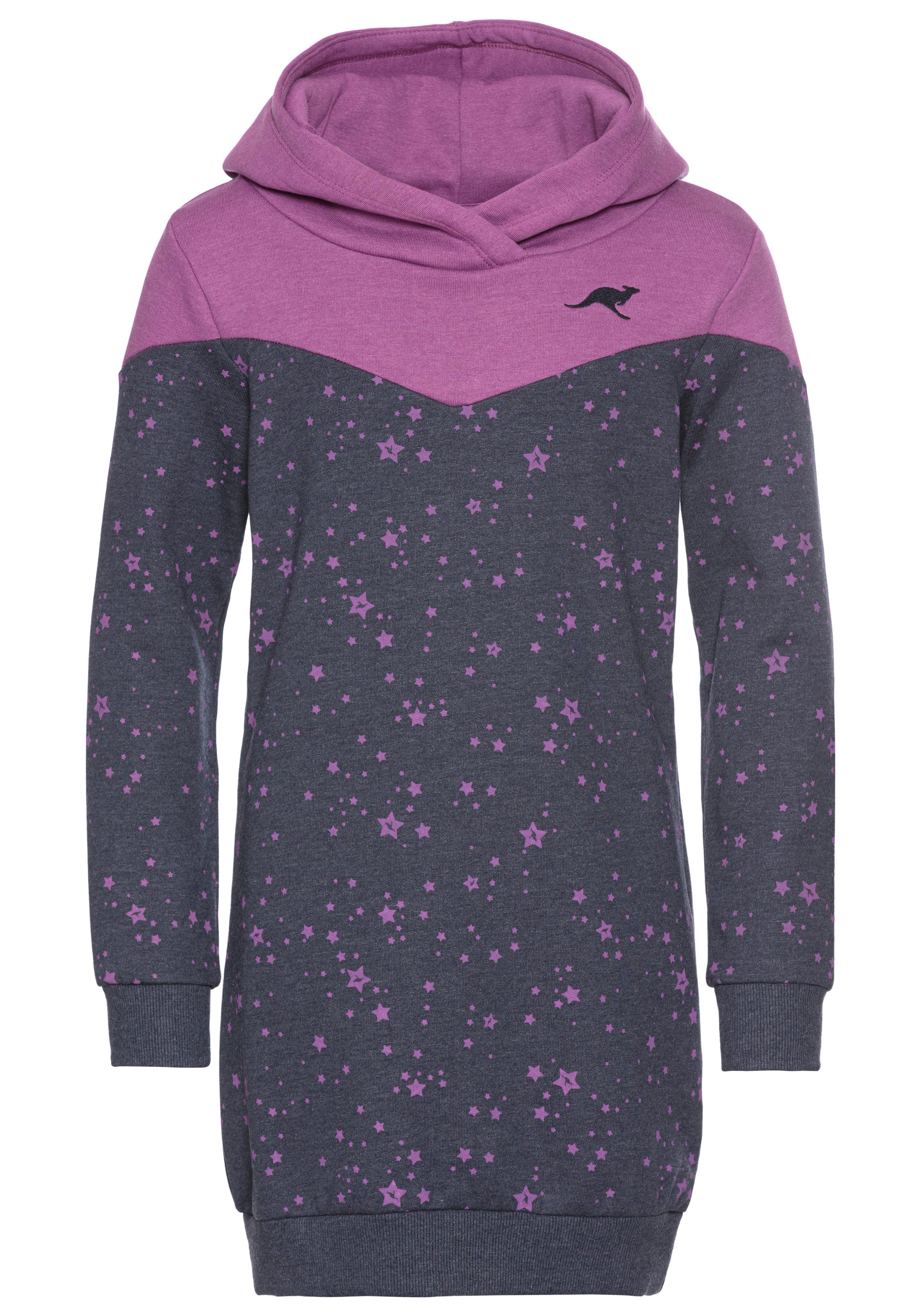 KangaROOS Sweatkleid mit süßem allover Druck, in Colorblocking-Design – Bild 5 von 5