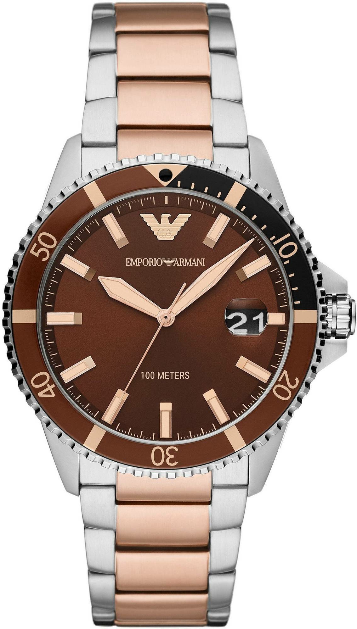 Emporio Armani Quarzuhr Analoguhr für Herren, (1-tlg)