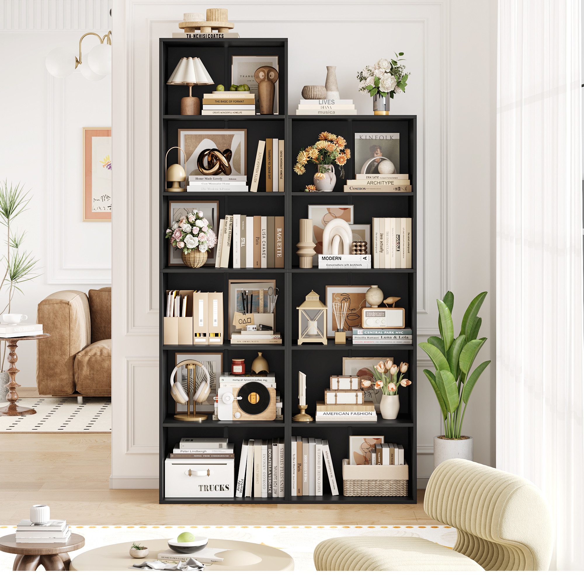 Homfa Bücherregal Regal mit 6 Fächern, 190,5cm Bücherschrank Standregal, ve günstig online kaufen