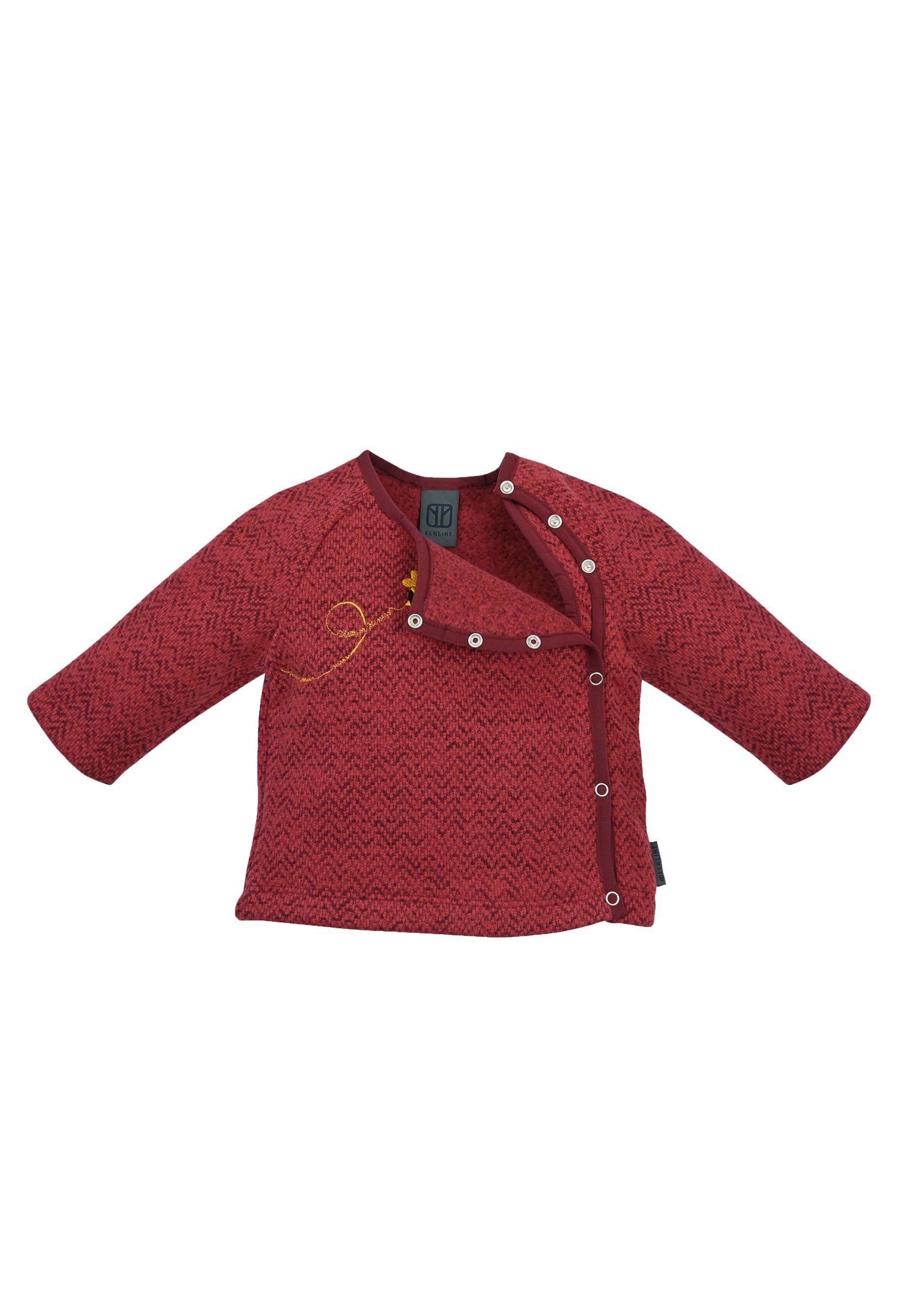 Fleecejacke red Bee Yourself mit Druckknöpfen Elkline