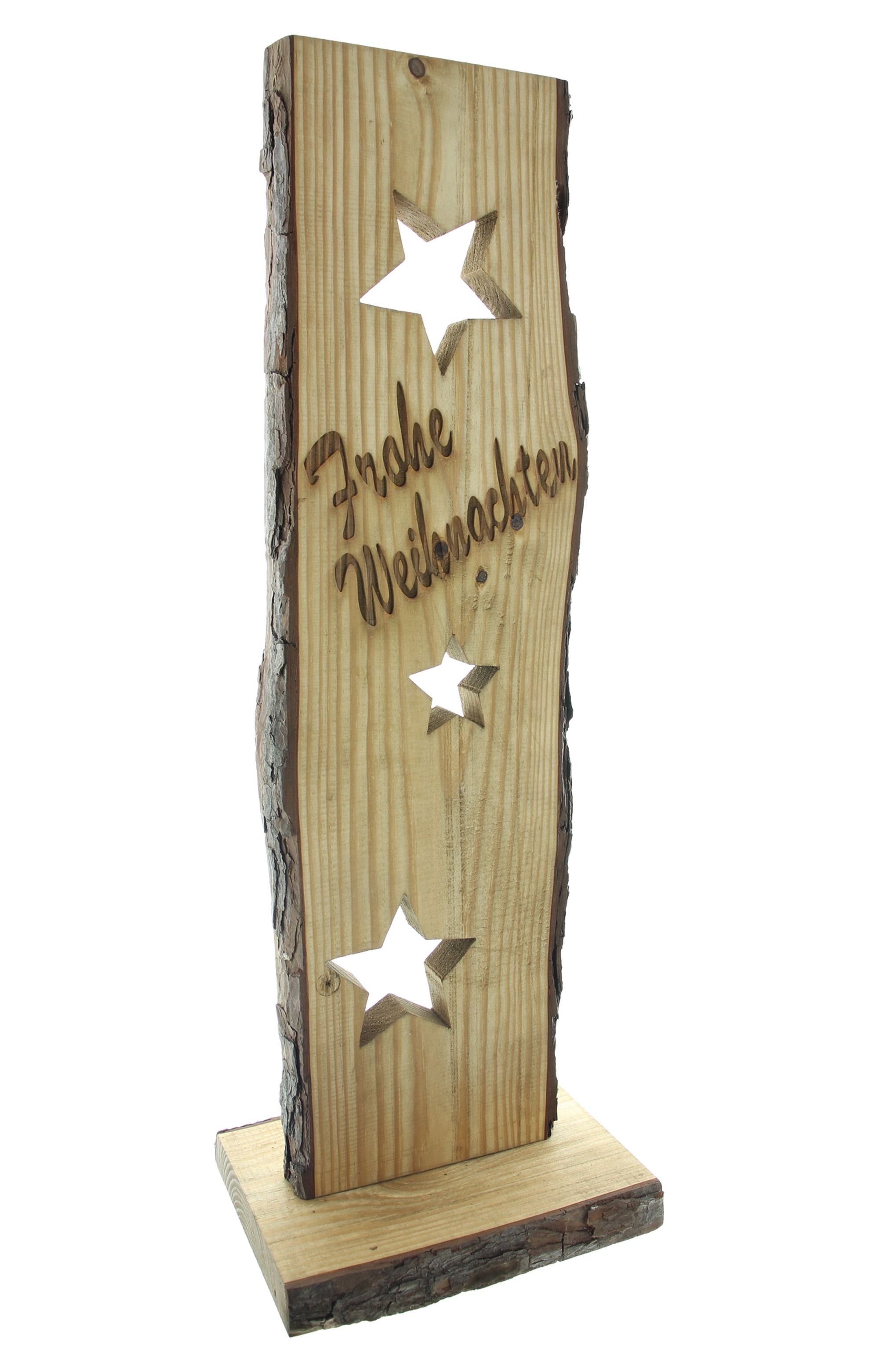 Dekoleidenschaft Dekoschild, hoch, Weihnachten" Eingangsdeko Dekosäule Holzsäule, "Frohe Holzschild, cm 68 Holz, aus Holzdeko Weihnachtsdeko, Weihnachtsschmuck, groß,