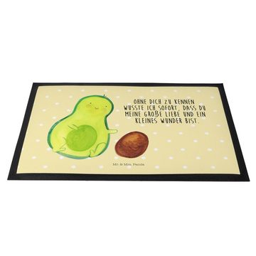 Fußmatte Avocado rollt Kern - Gelb Pastell - Geschenk, Gesund, Baby, große Lie, Mr. & Mrs. Panda, Höhe: 0.6 mm
