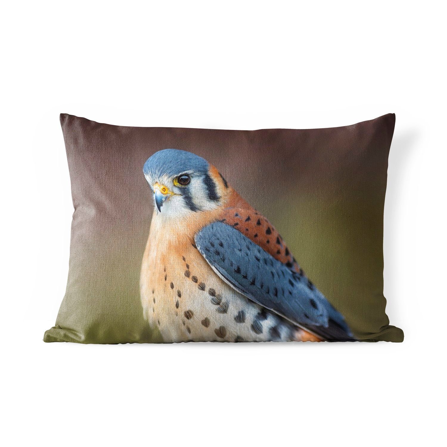 MuchoWow Dekokissen Vogel Polyester, Kissenhülle Dekokissenbezug, Outdoor-Dekorationskissen, Blau, - Makro 