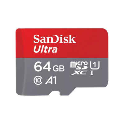 Sandisk Ultra microSDXC 64GB + SD Adapter 140MB/s A1 Class 10 UHS-I Speicherkarte