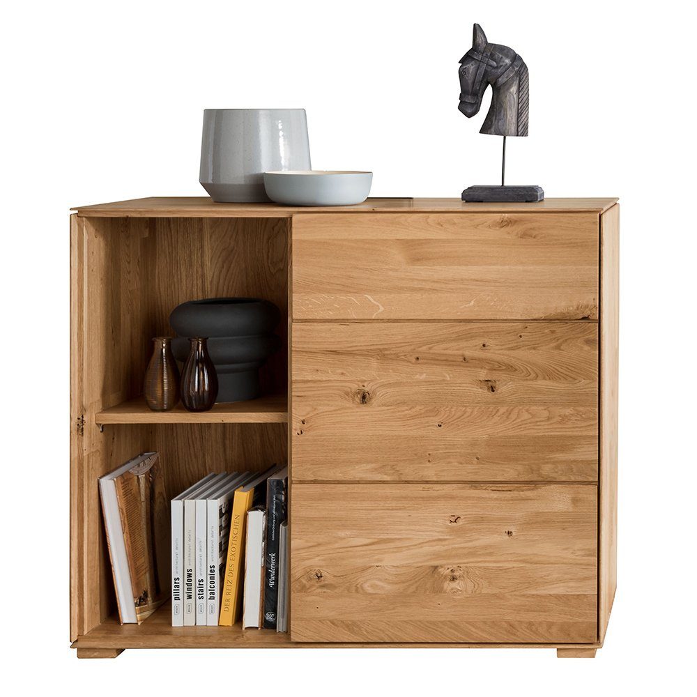 Lomadox Sideboard WYNDHAM-69, Kommode 98cm, stehend/hängend, Wildeiche massiv geölt