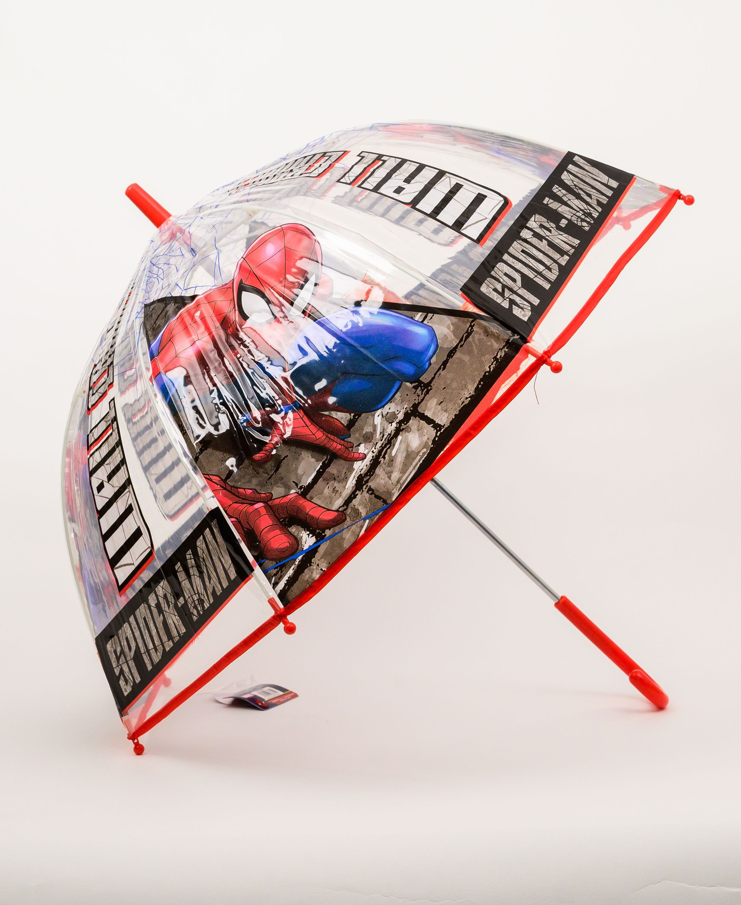Spiderman Stockregenschirm Marvel, Kinder Regenschirm Kuppelschirm Ø 70, L.: 68 cm