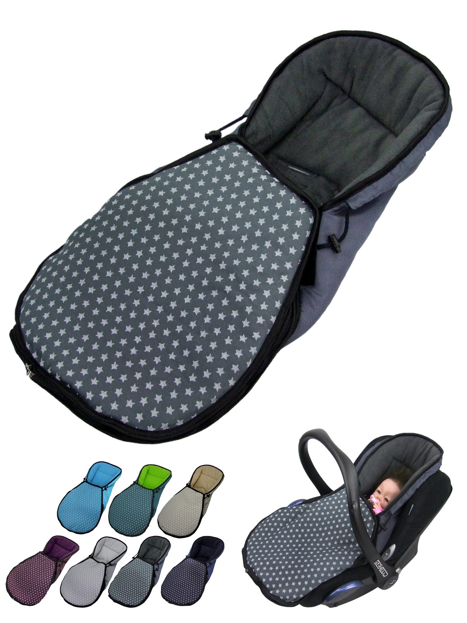 Fußsack Winterfußsack für Babyschale kompatibel mit Maxi-Cosi mit Thermofleece