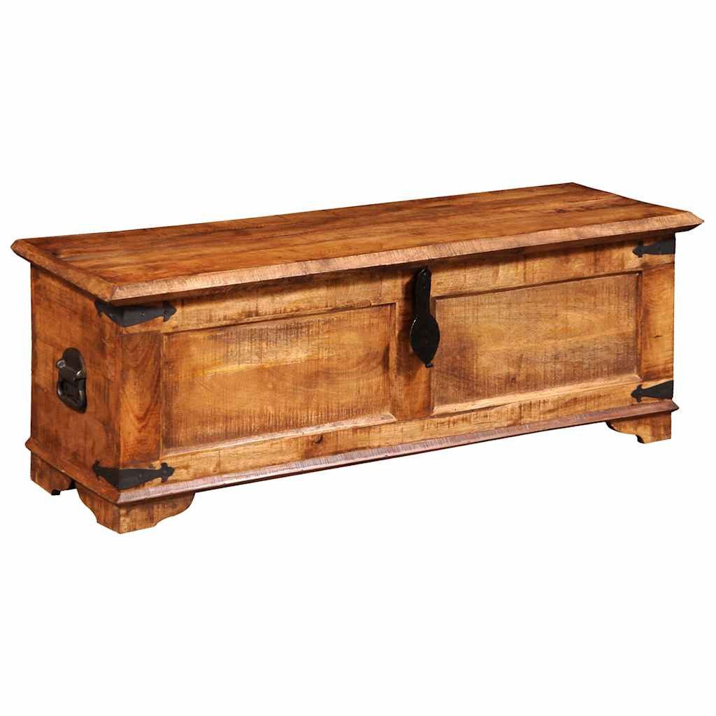 furnicato Truhe Holztruhe aus Vollholz 110 x 35 x 40 cm in Naturfarbe (1 St), Gewachsene Aufbewahrungsbox mit Stauraum für Ihr Zuhause im Unikat