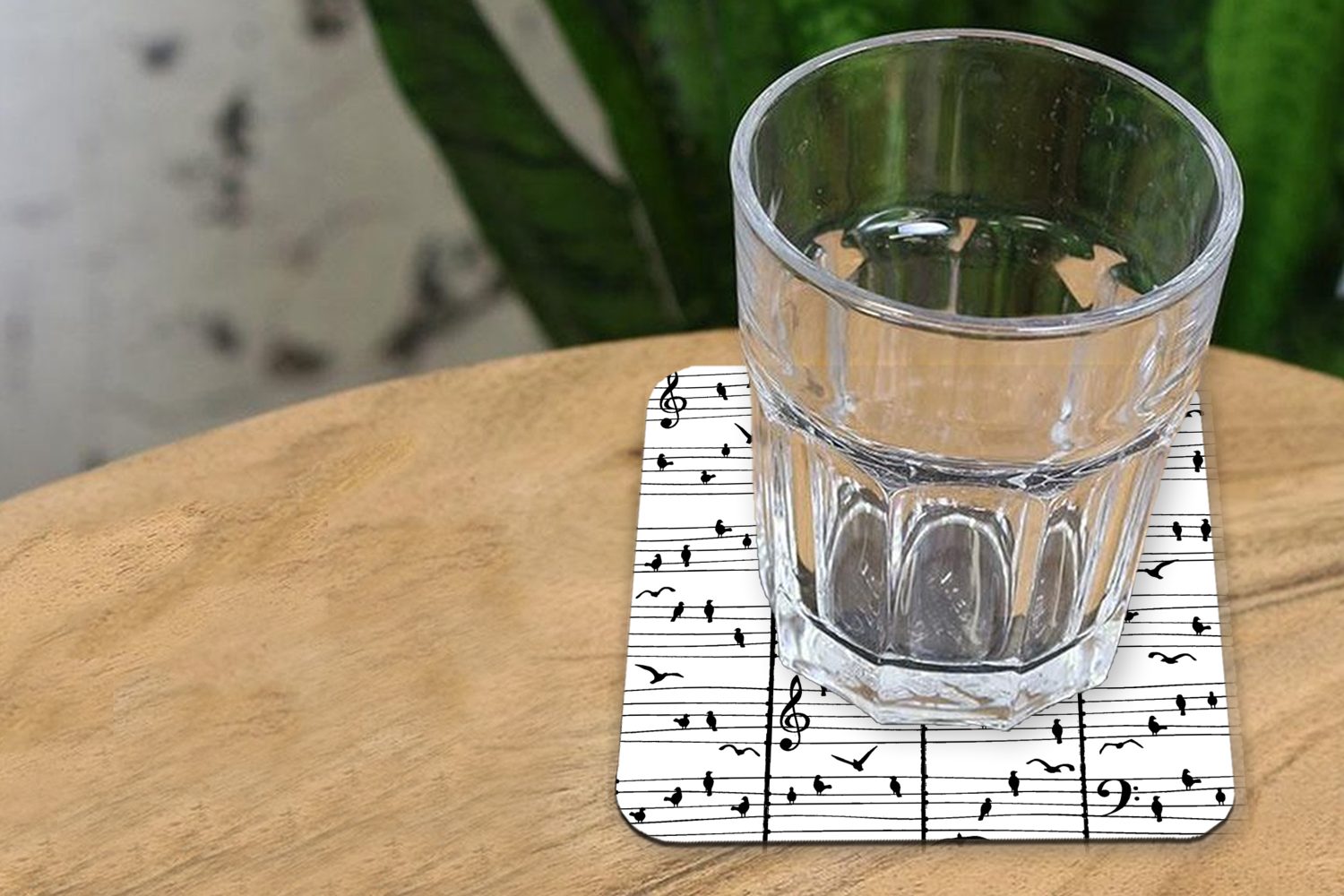 MuchoWow Glasuntersetzer Muster - Vogel Gläser, Zubehör Glasuntersetzer, - Musik, Tischuntersetzer, für Untersetzer, Tasse Korkuntersetzer, 6-tlg